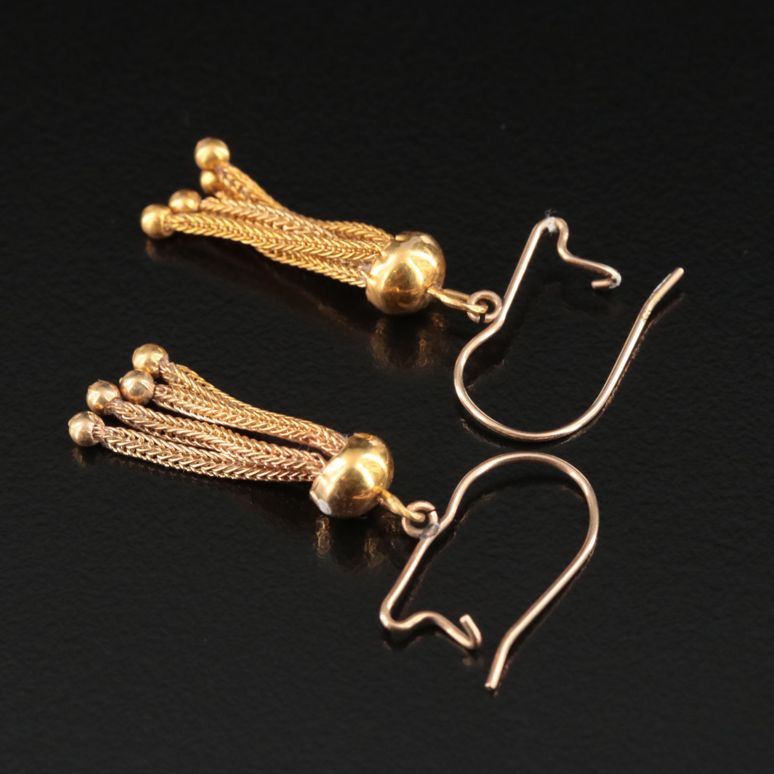 14K Foxtail Tassel Earrings EBTH