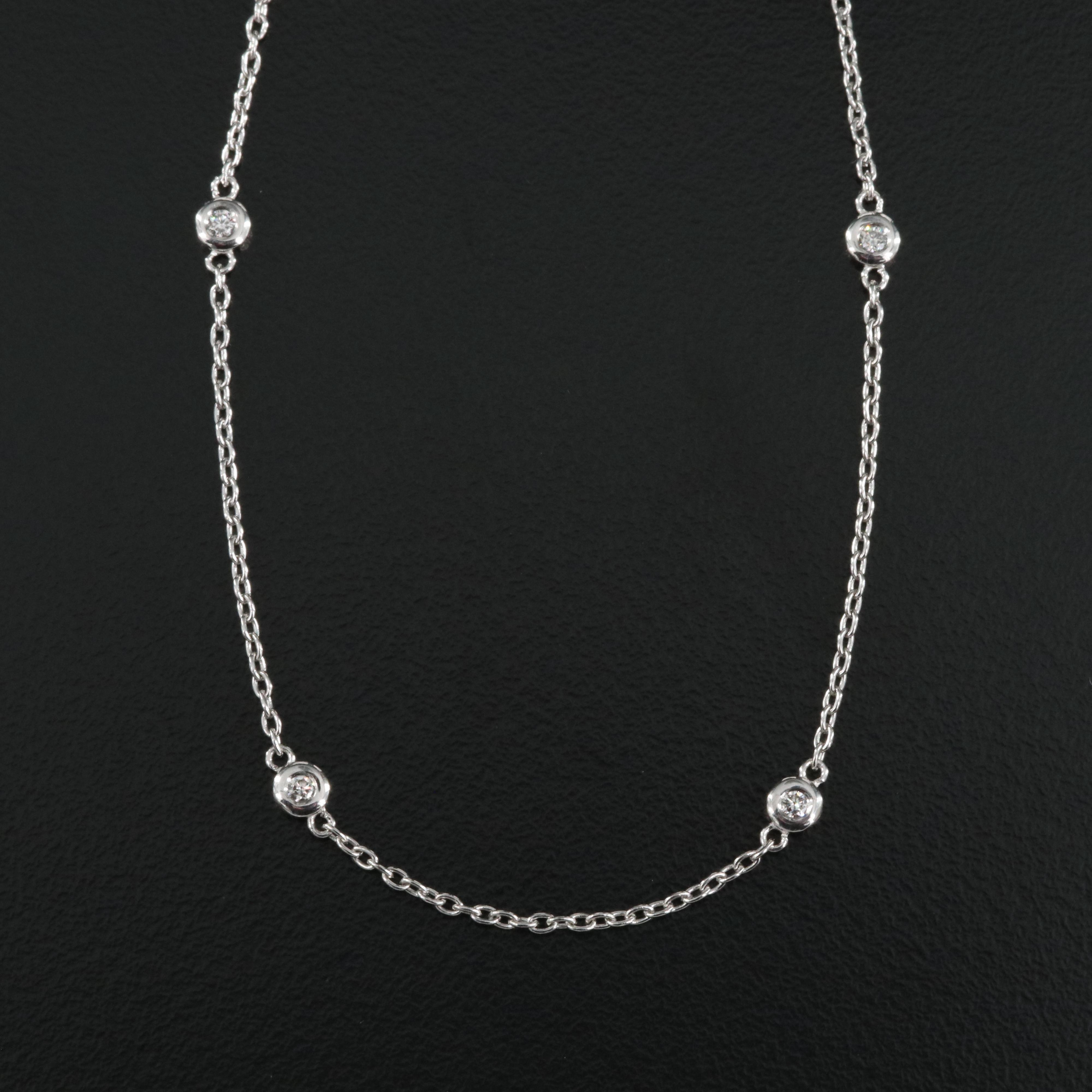 14K Diamond Station Necklace EBTH