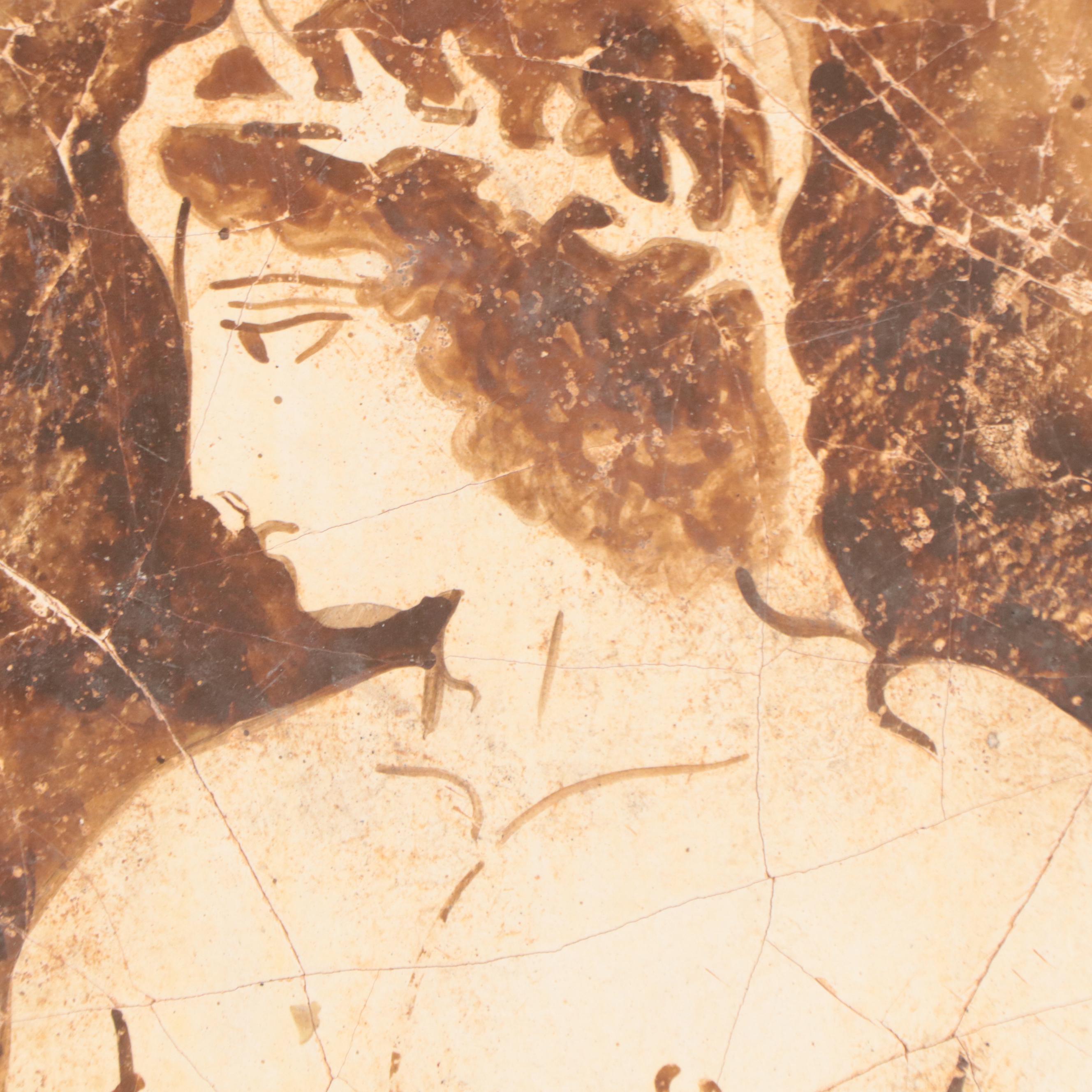 Imprimatura Painting of Male Figure After Greek Fresco EBTH