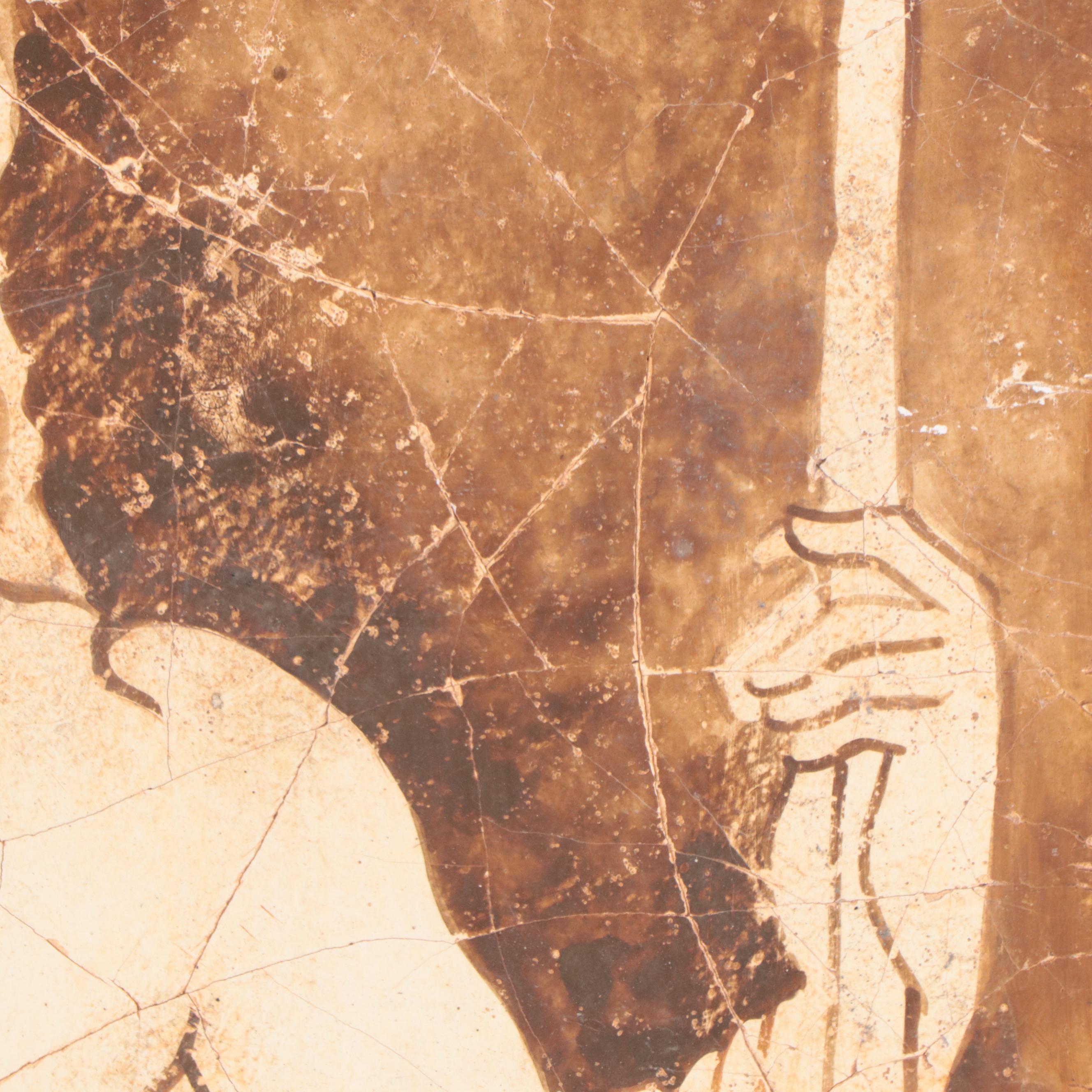 Imprimatura Painting of Male Figure After Greek Fresco EBTH
