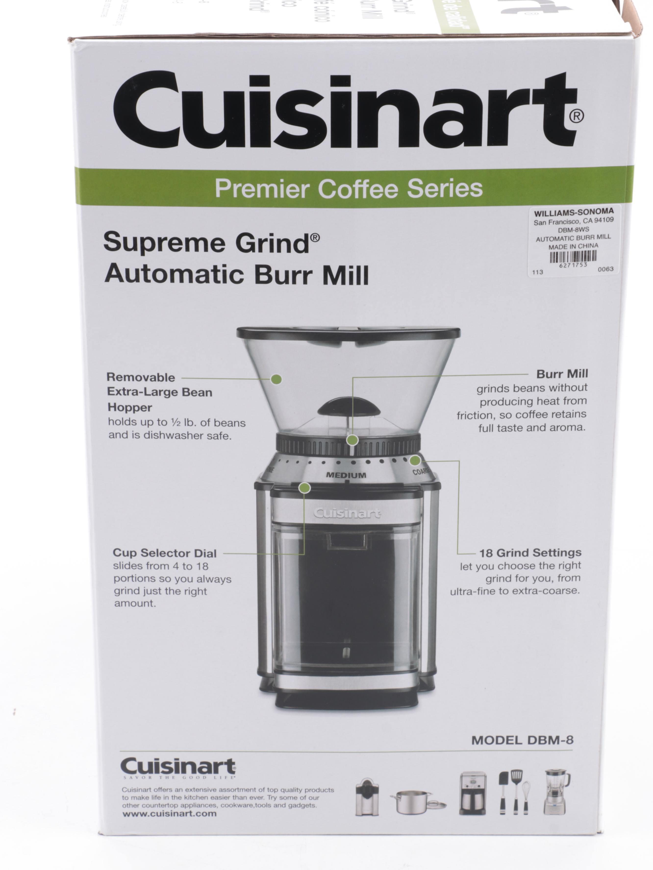 Cuisinart Supreme Grind Automatic Burr Mill with Laurel Burch Coffee