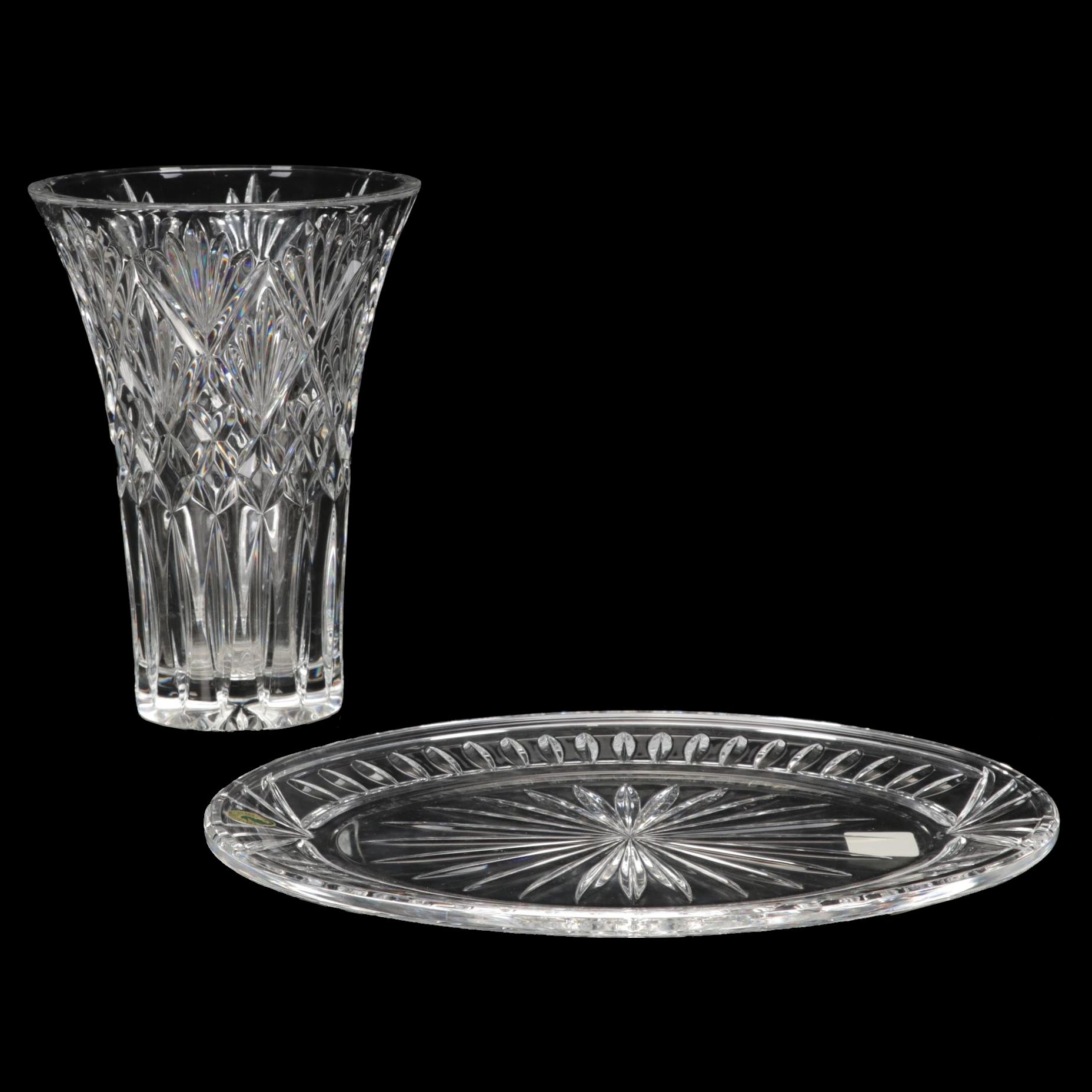 Waterford Crystal "Ashbourne" Vase and "Overture" Platter EBTH