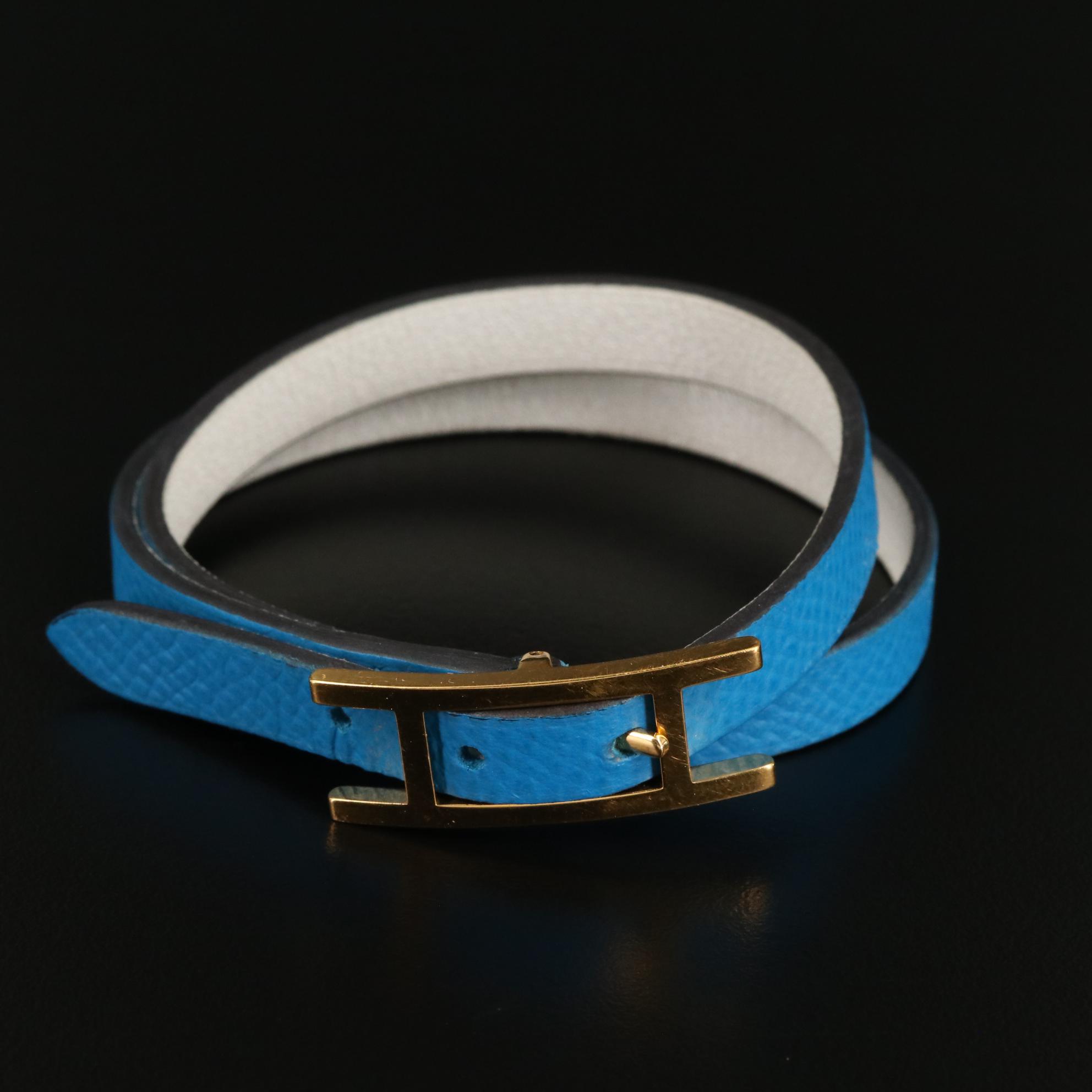 Hermès Leather Wrap Bracelet with Box EBTH