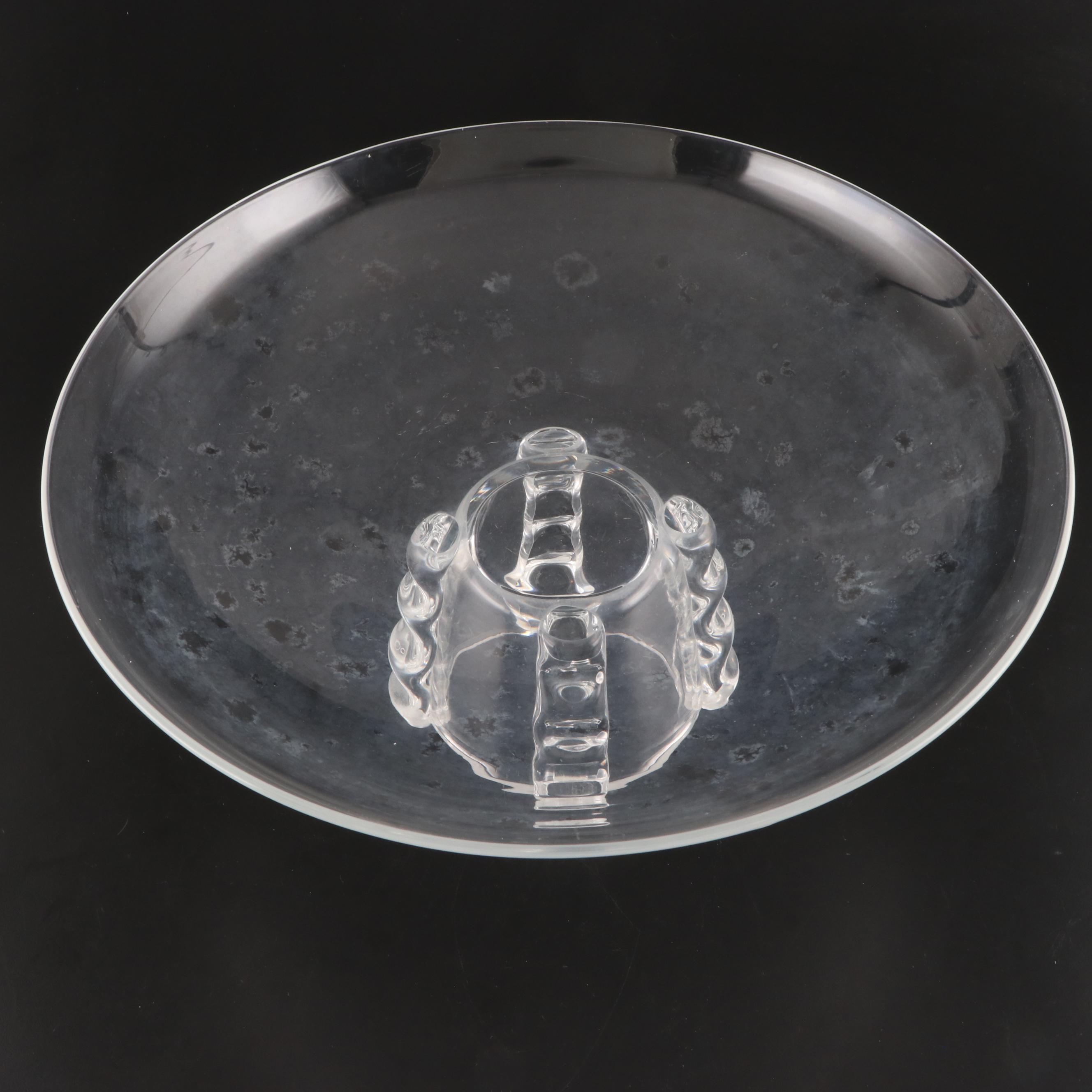 Krosno Polish Glass Decanter with Other Glass Pedestal Bowl EBTH