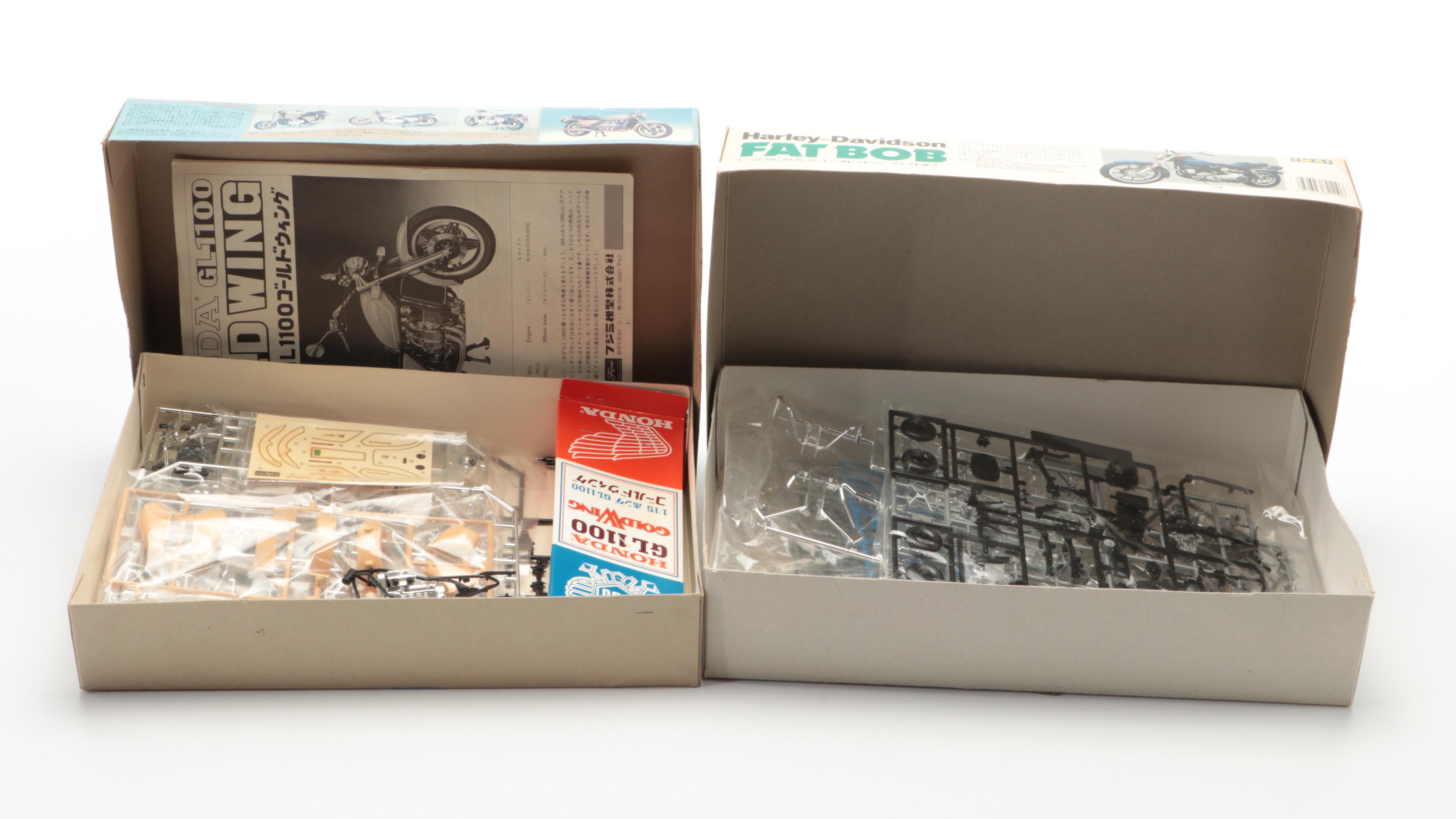 HarleyDavidson and Honda Motorcycle Model Kits by Imai, Testors and