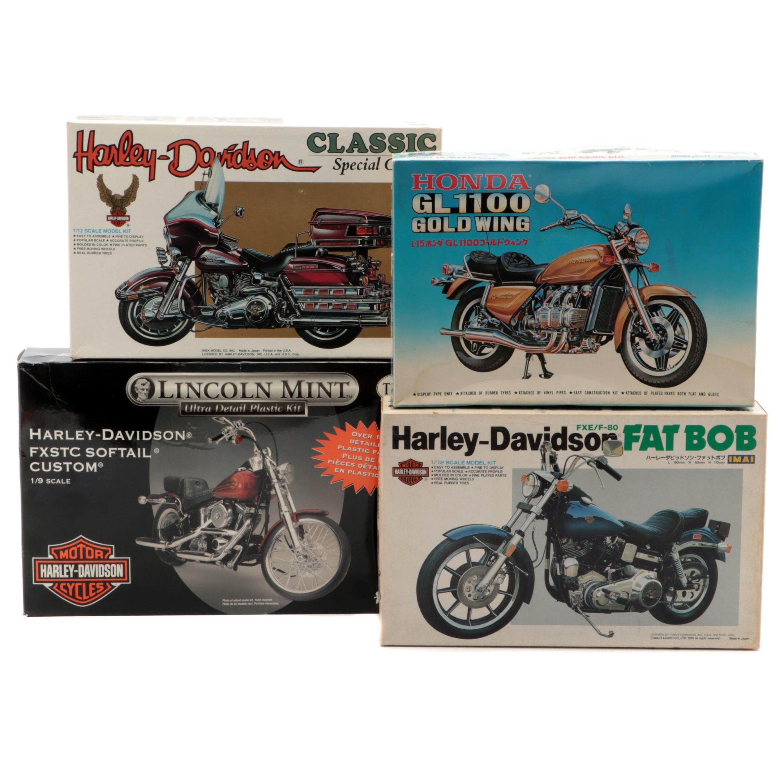 HarleyDavidson and Honda Motorcycle Model Kits by Imai, Testors and