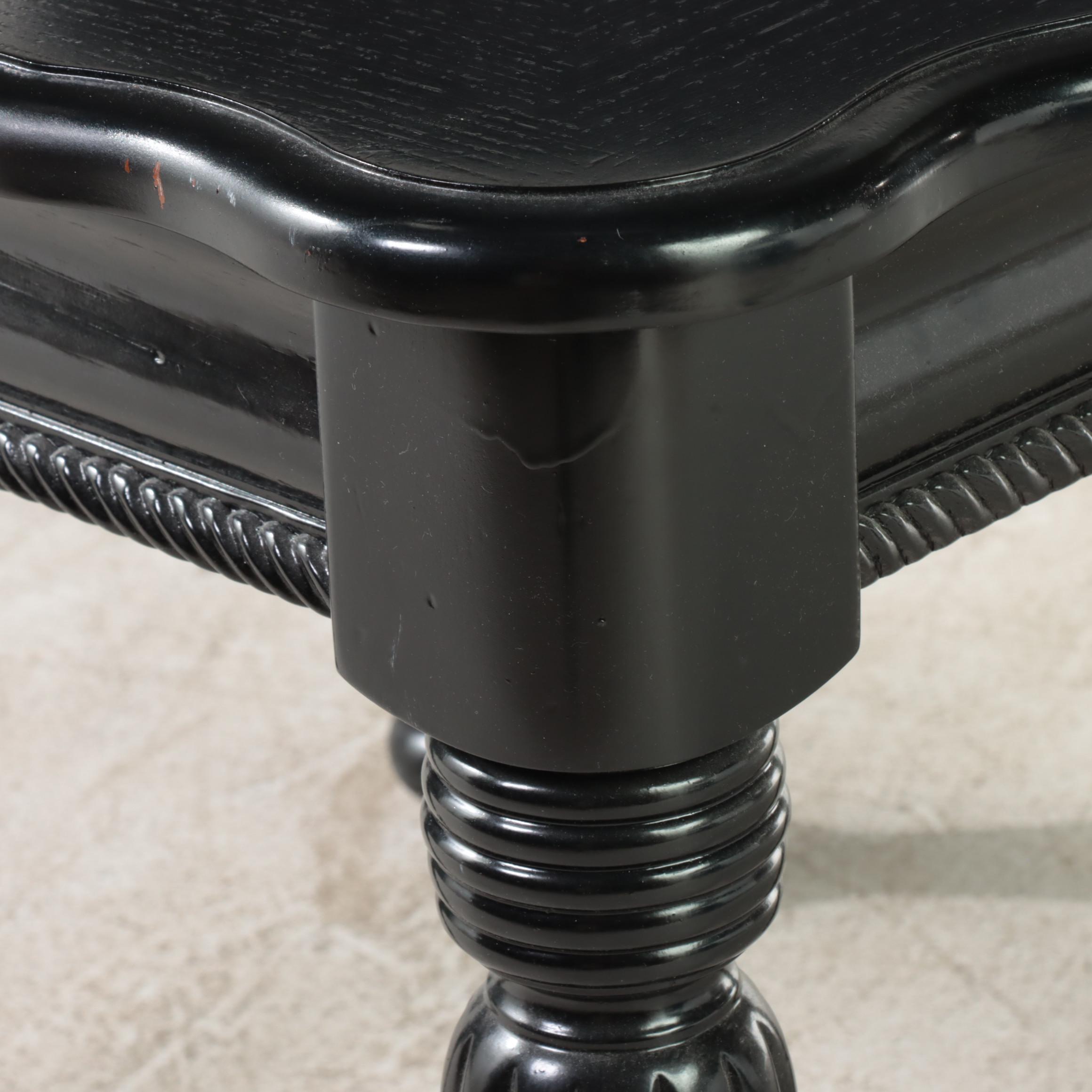 Pair of Black Painted End Tables with Reeded Legs EBTH