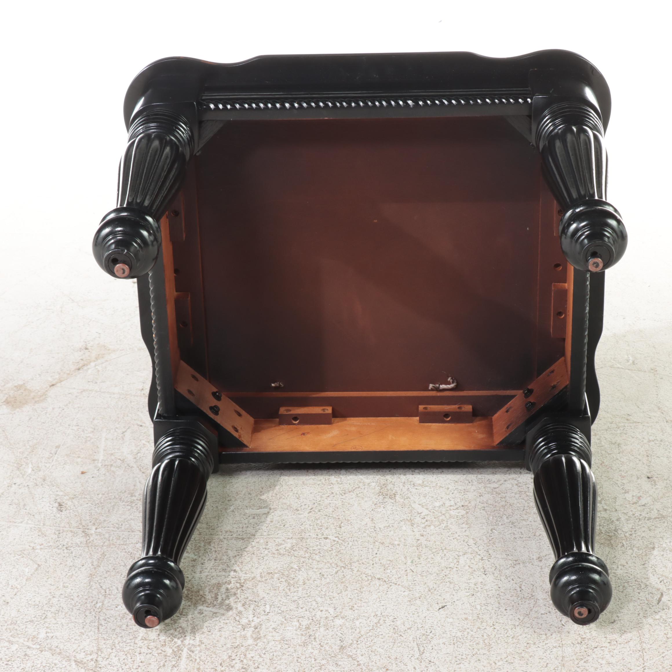 Pair of Black Painted End Tables with Reeded Legs EBTH