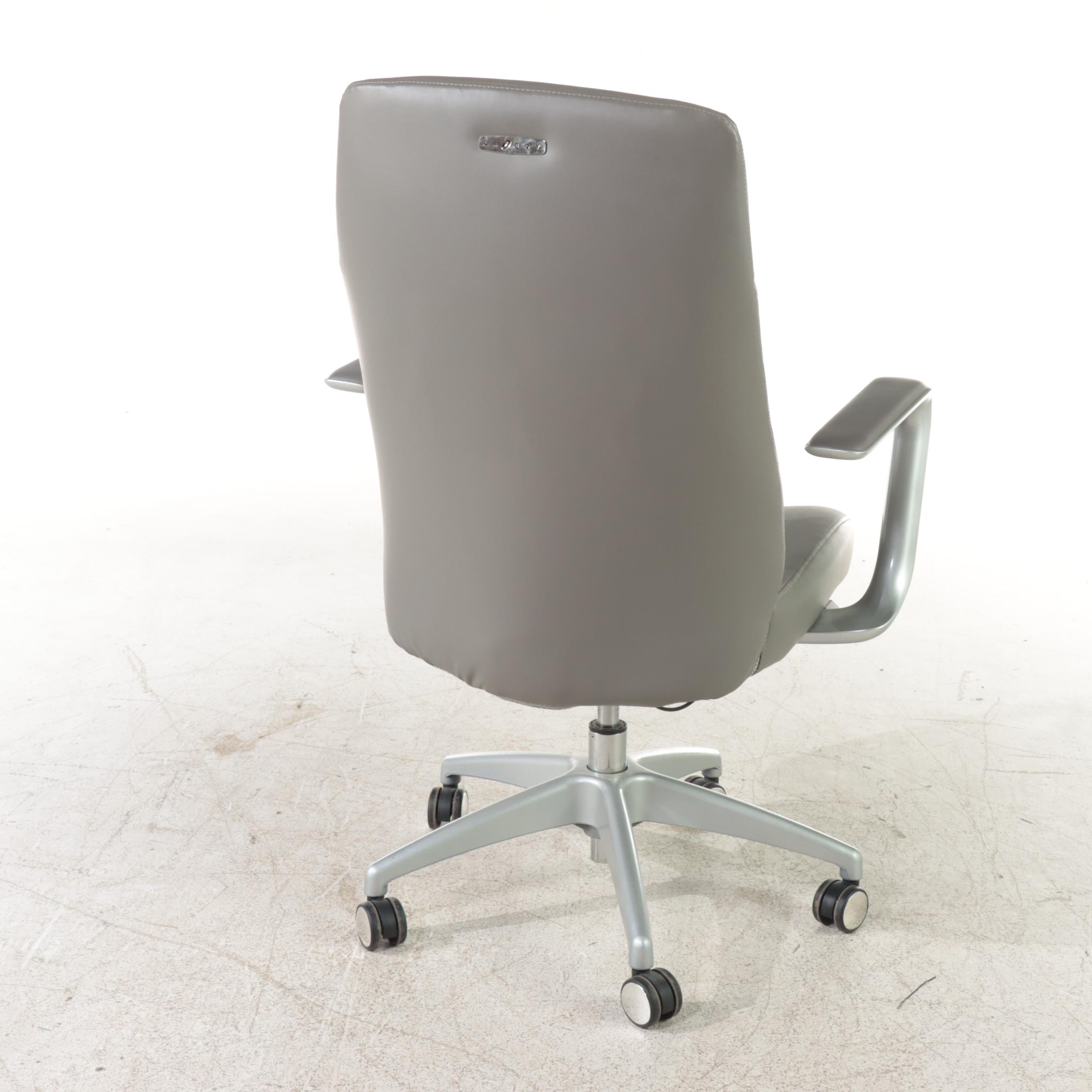 LaZBoy "Savona" Leather Upholstered Office Arm Chair EBTH