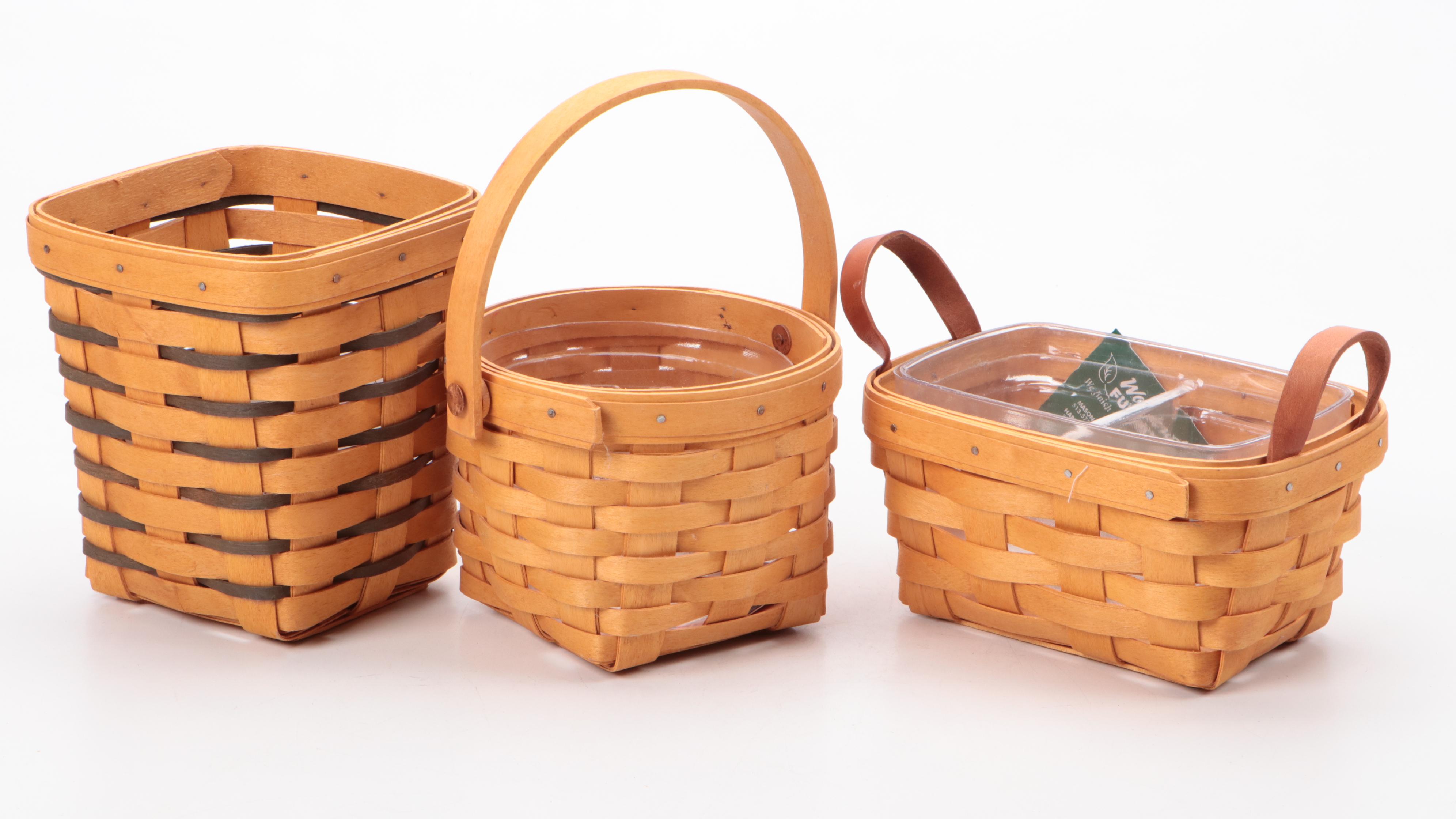 Longaberger Maple Woven Sewing Notions Basket and More Baskets EBTH