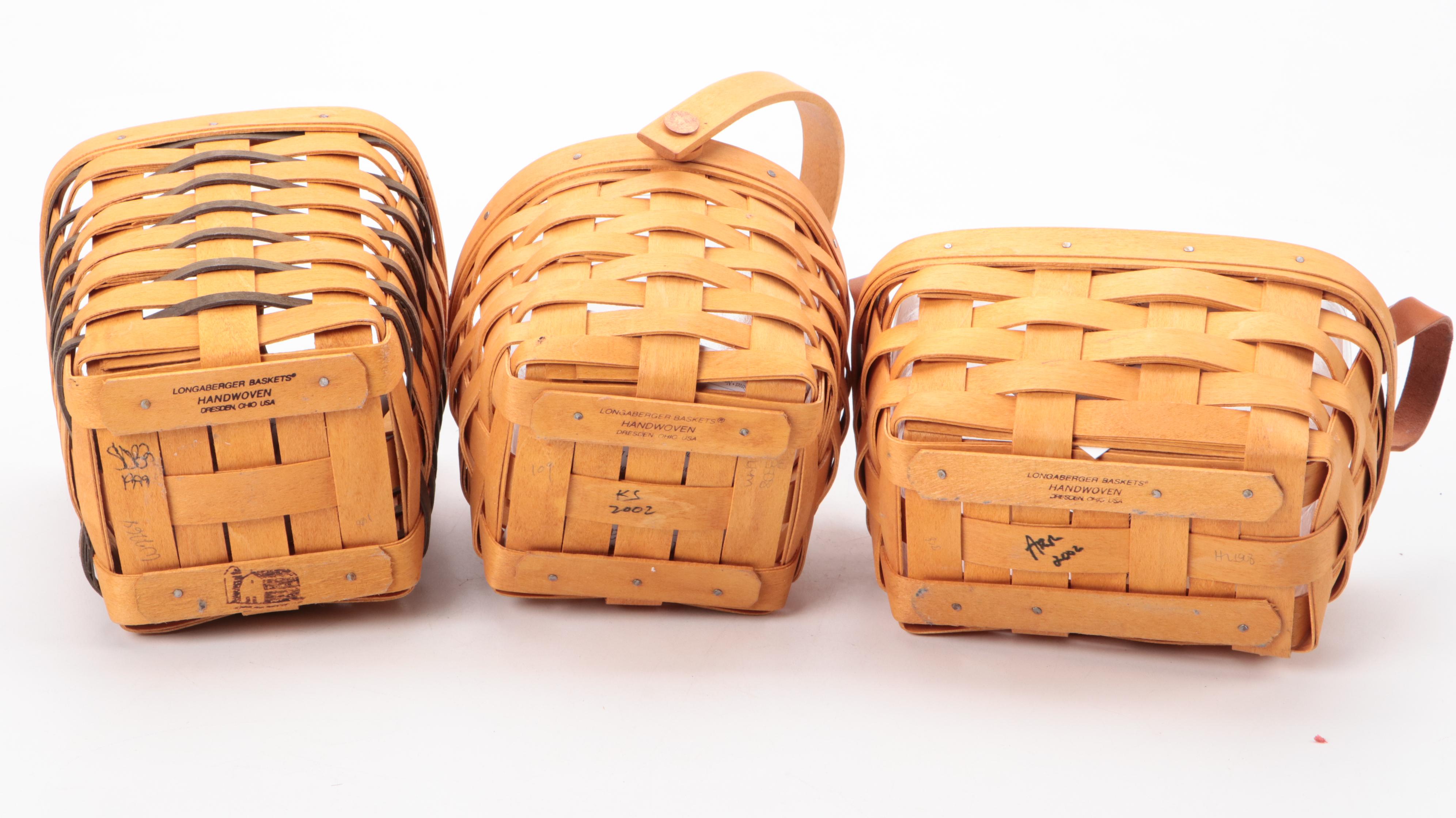 Longaberger Maple Woven Sewing Notions Basket and More Baskets EBTH