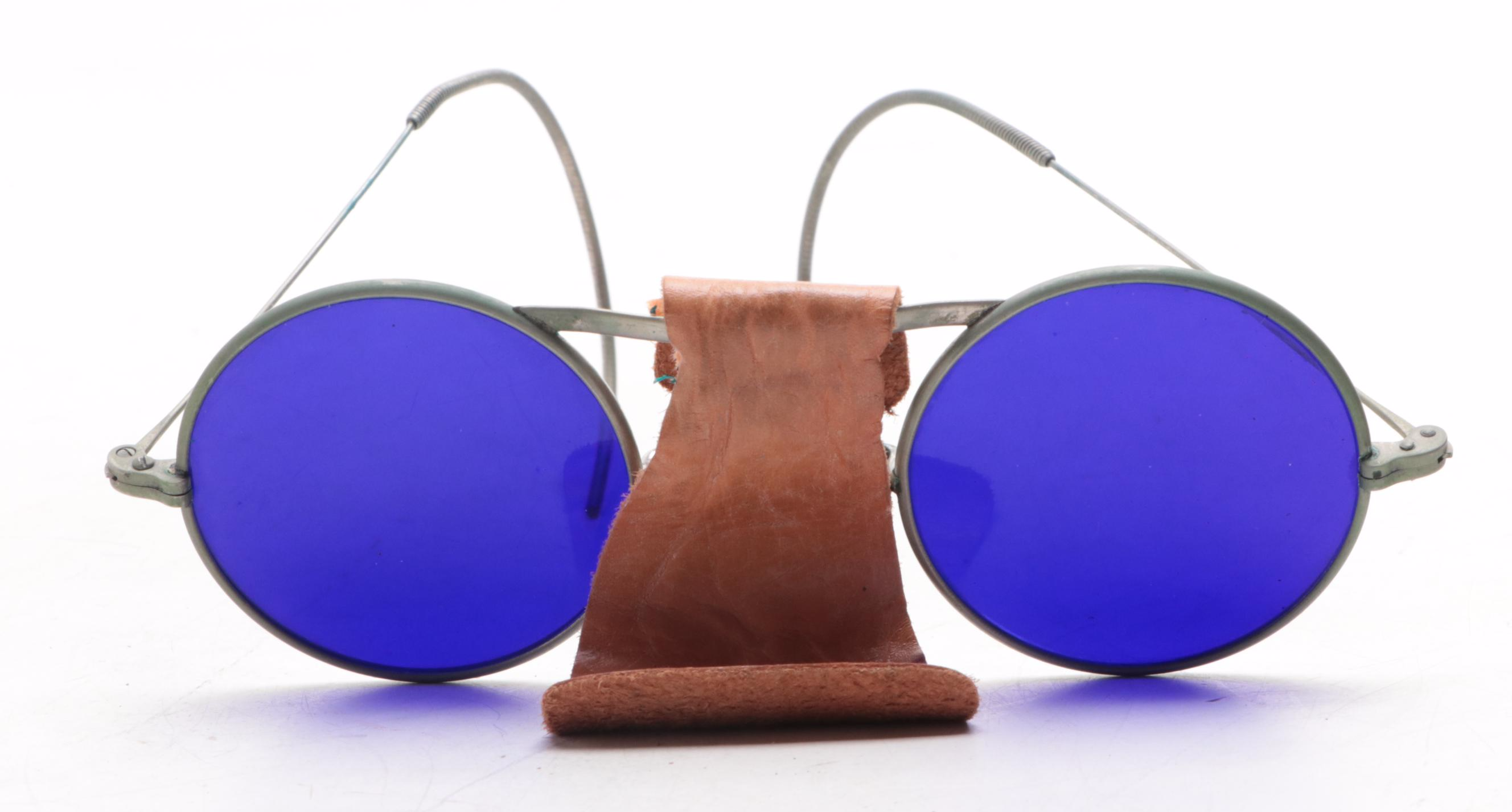 Cesco and American Optical Cobalt Blue Safety Glasses, Other Antique