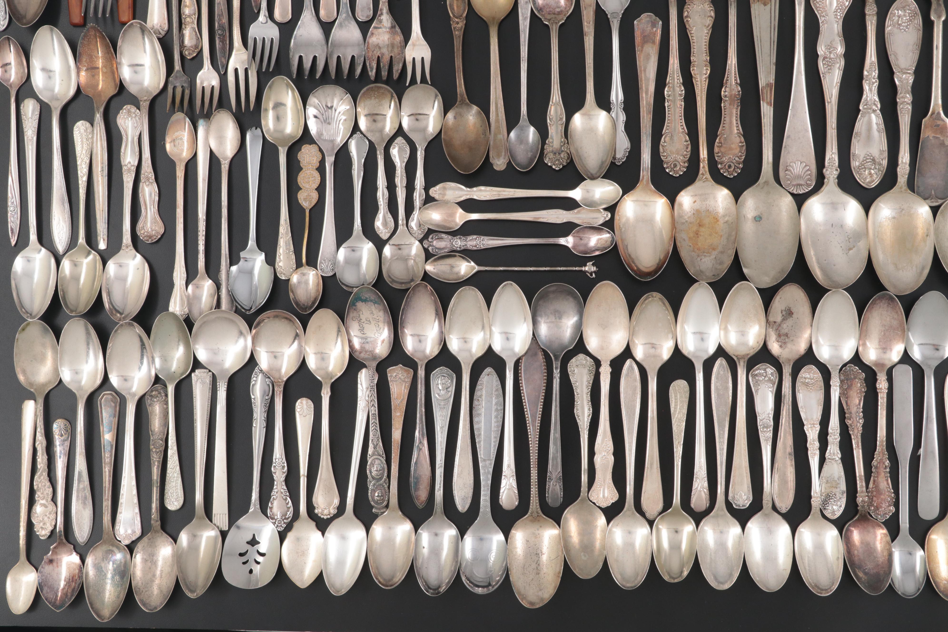 Wallace, Oneida and Assorted Silver Plate and Stainless Flatware Collection EBTH