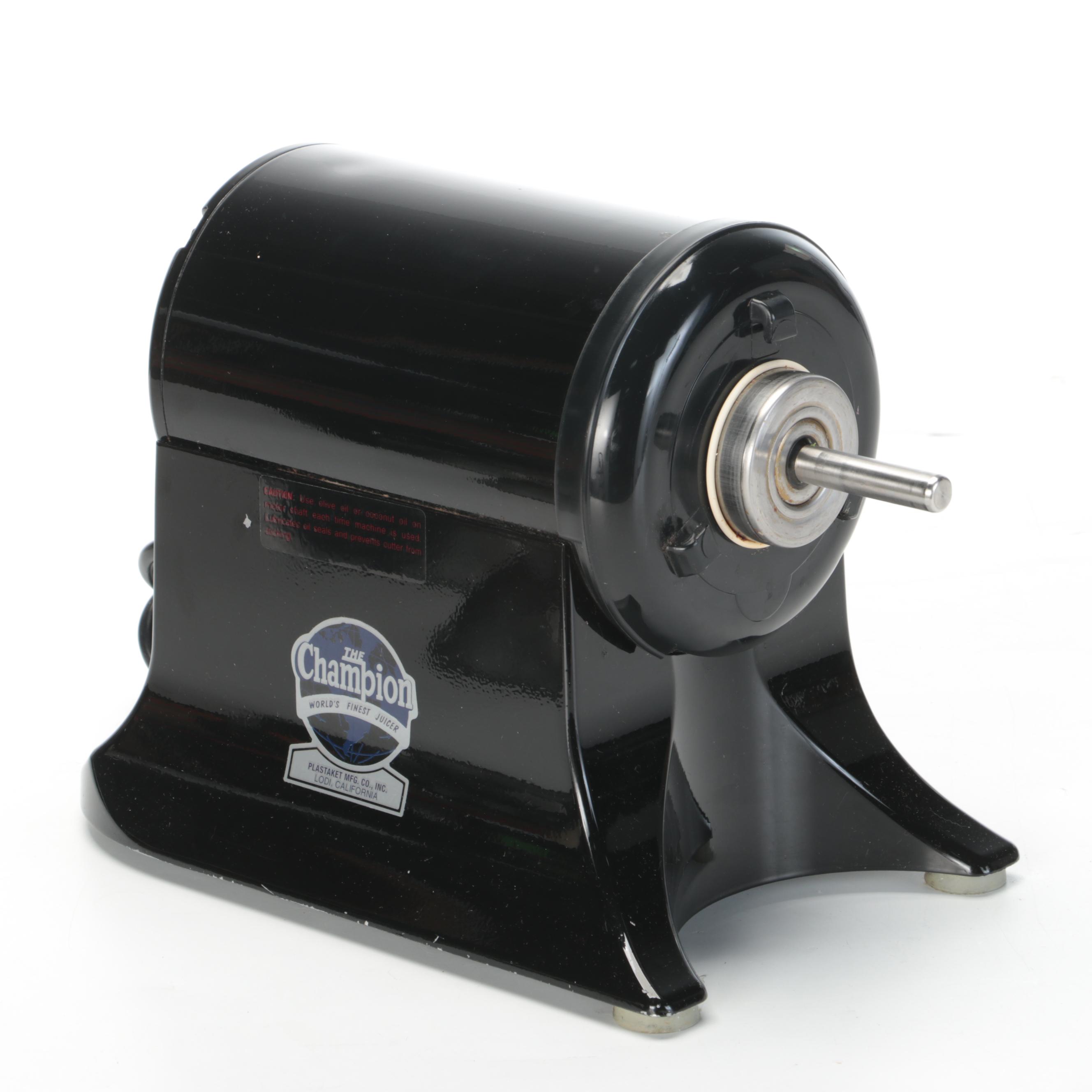 Plastaket Mfg. Co. "The Champion" Electric Juicer with Attachments EBTH