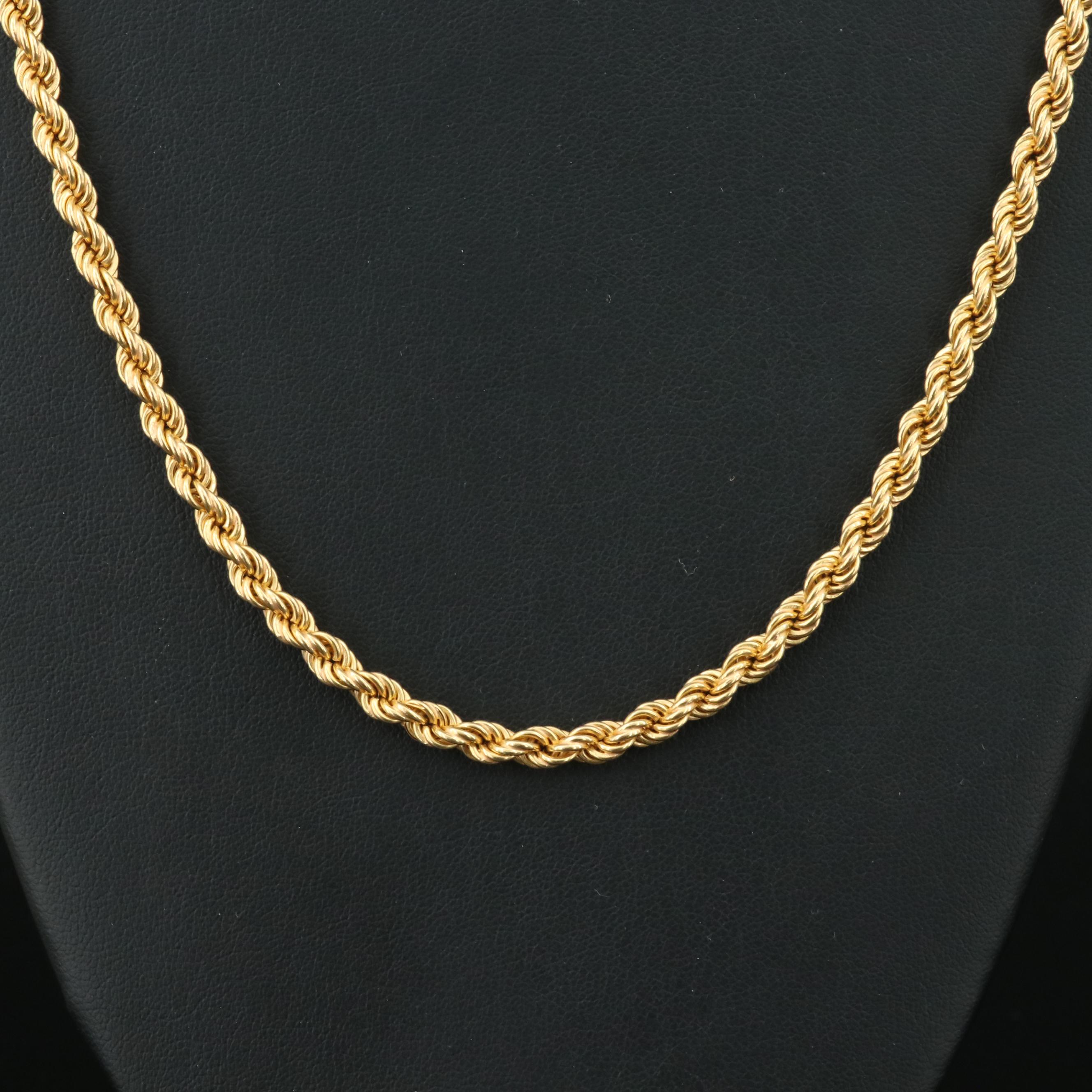 18K Rope Chain Necklace EBTH