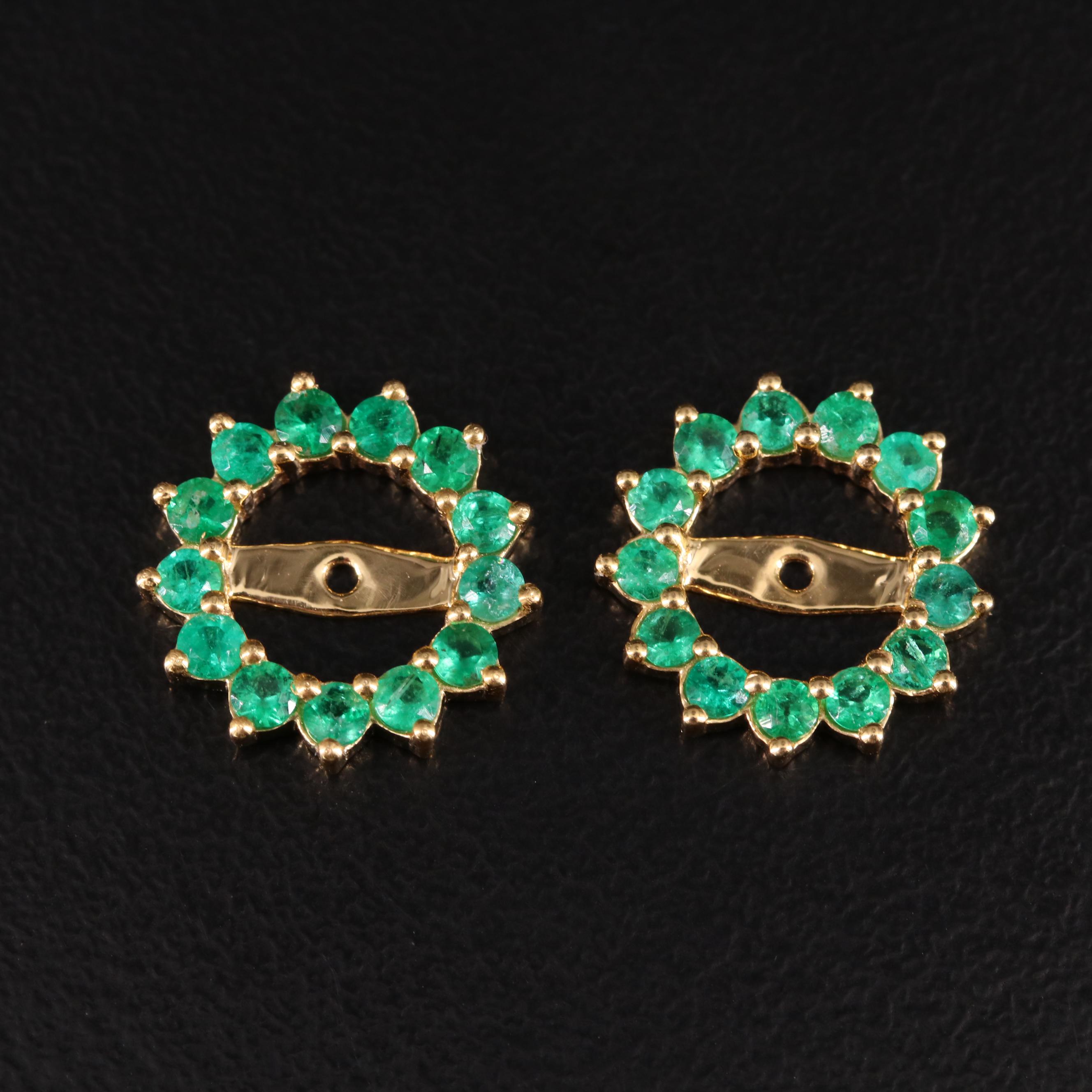 14K Emerald Earring Jackets EBTH