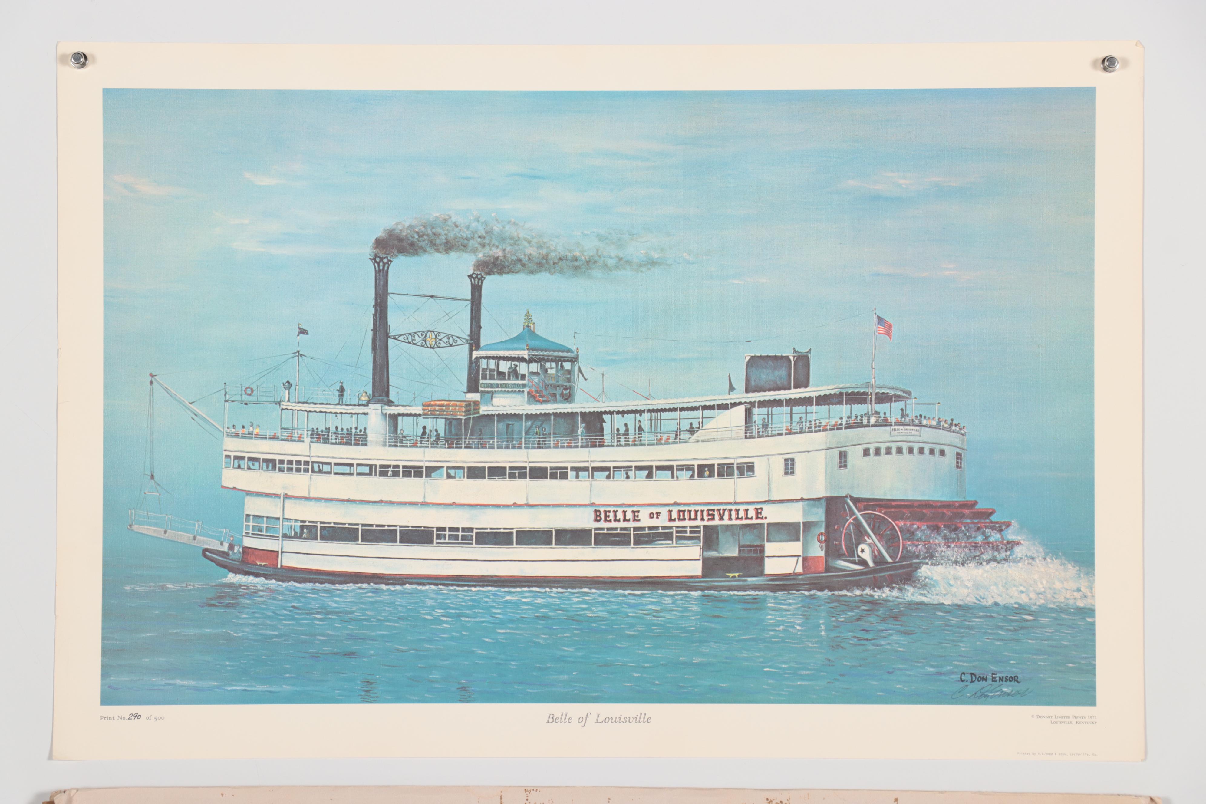 C. Don Ensor Offset Lithograph "Belle of Louisville," 1971 EBTH