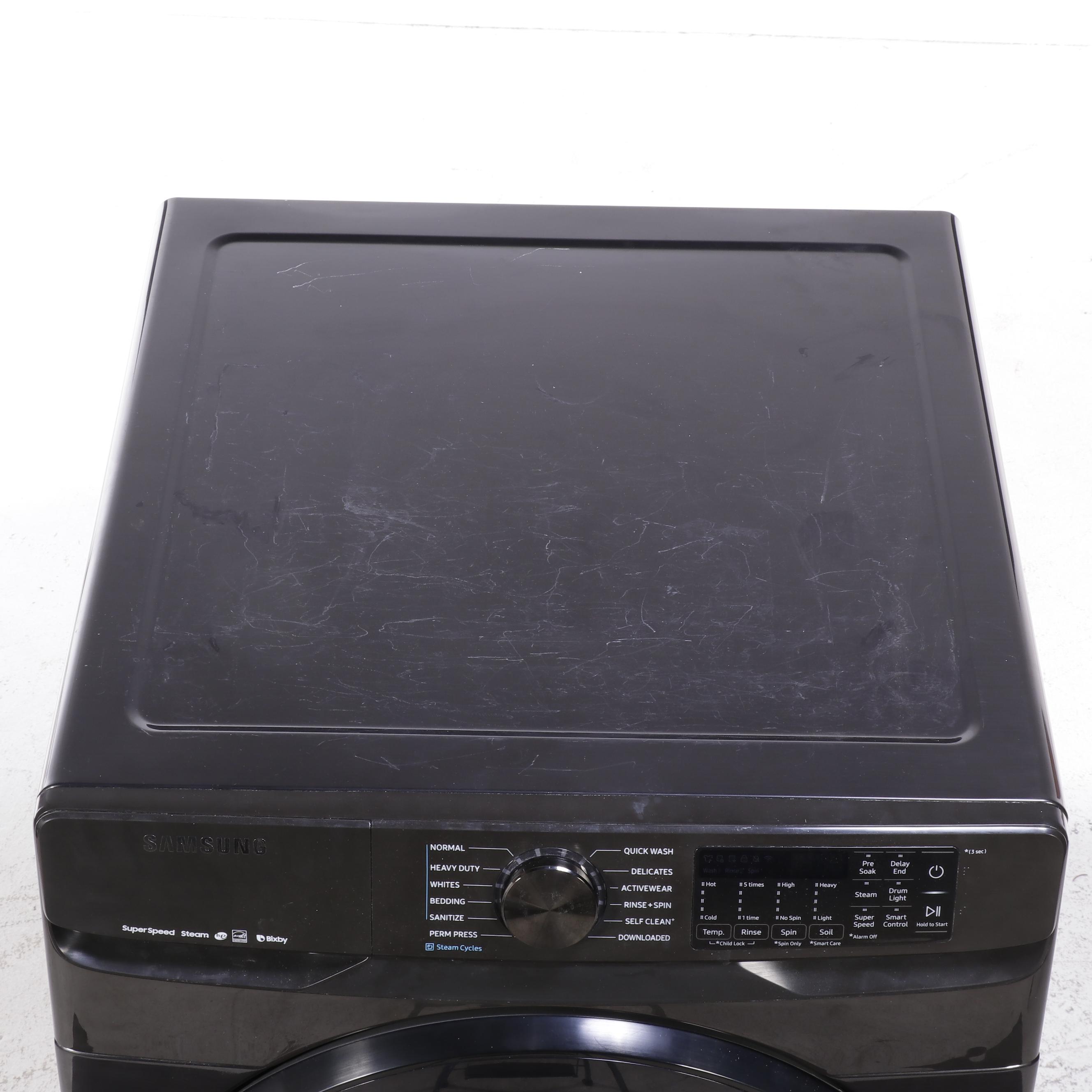 Samsung 5.0 Cu. Ft. Smart Front Load Washer, Pedestal and GE 7.8 Cu. Ft