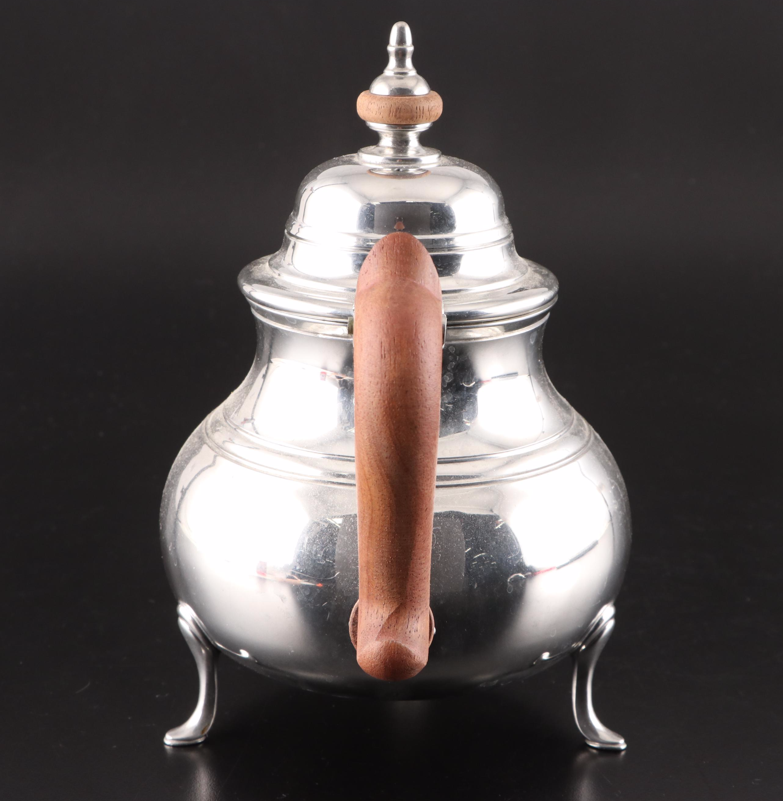 KirkStieff "Williamsburg" Pewter Coffee Pot, Teapot, Creamer and Sugar