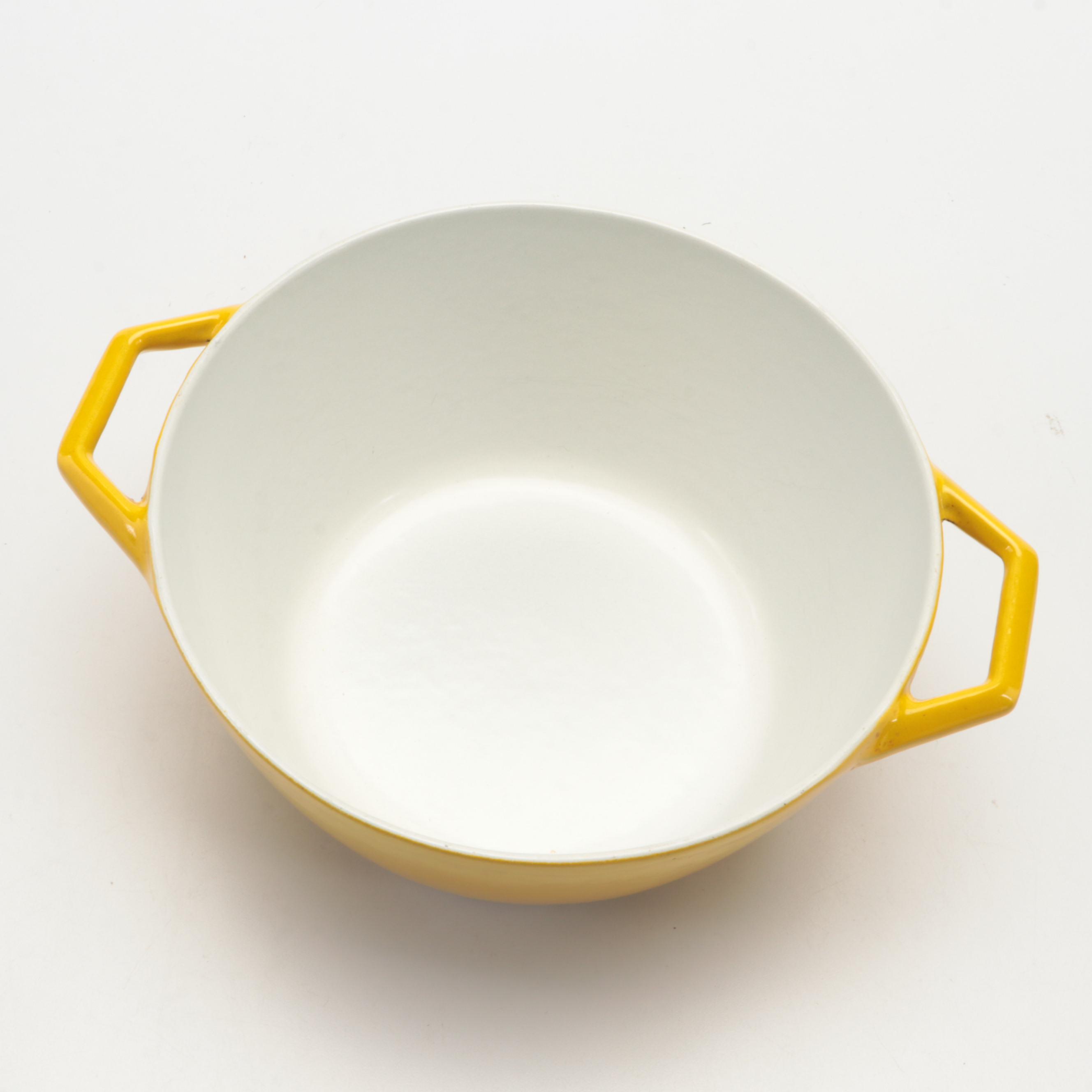 Copco Yellow Enameled Cast Iron Paella Pan, Dutch Oven, and Casserole