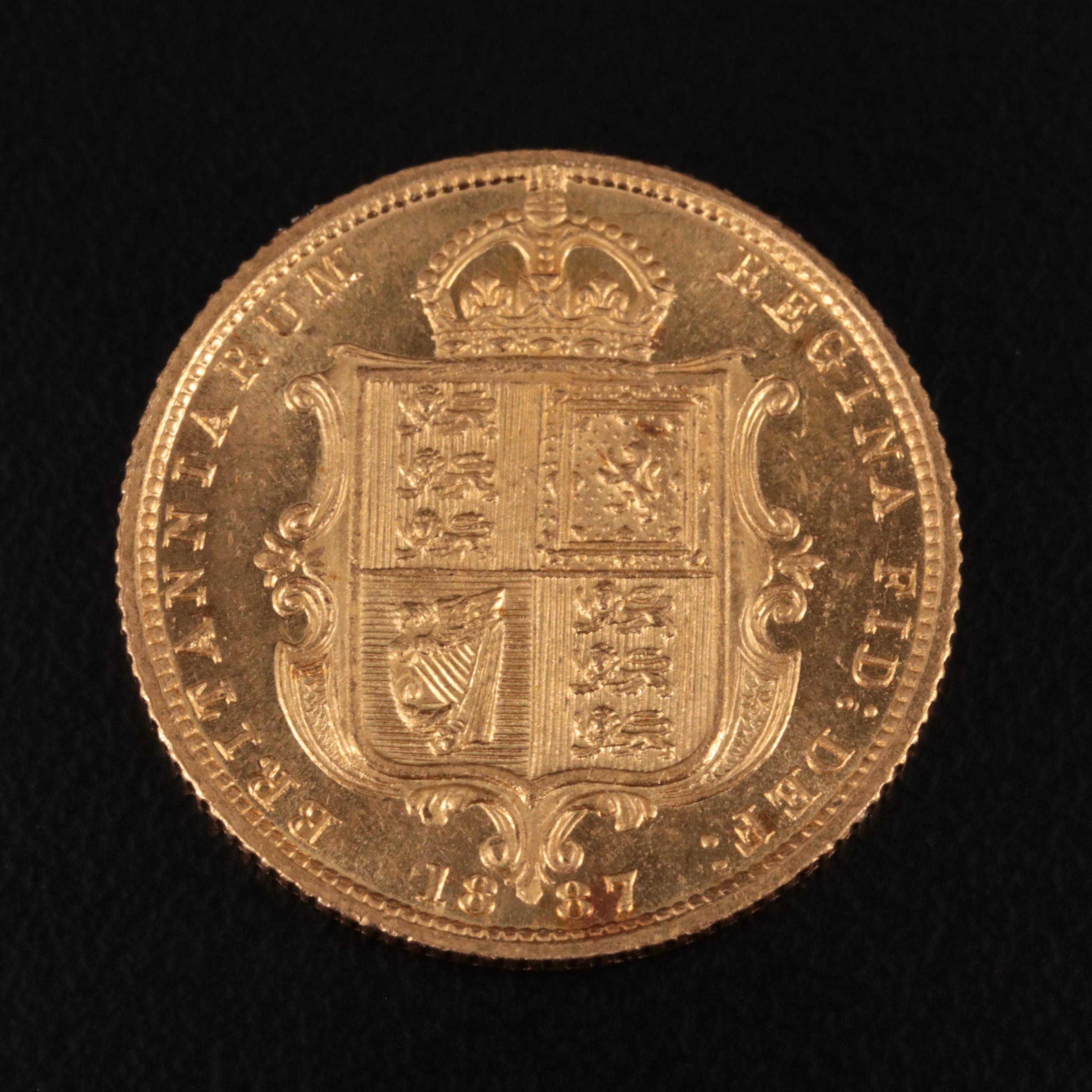 1887 British Gold Half Sovereign EBTH