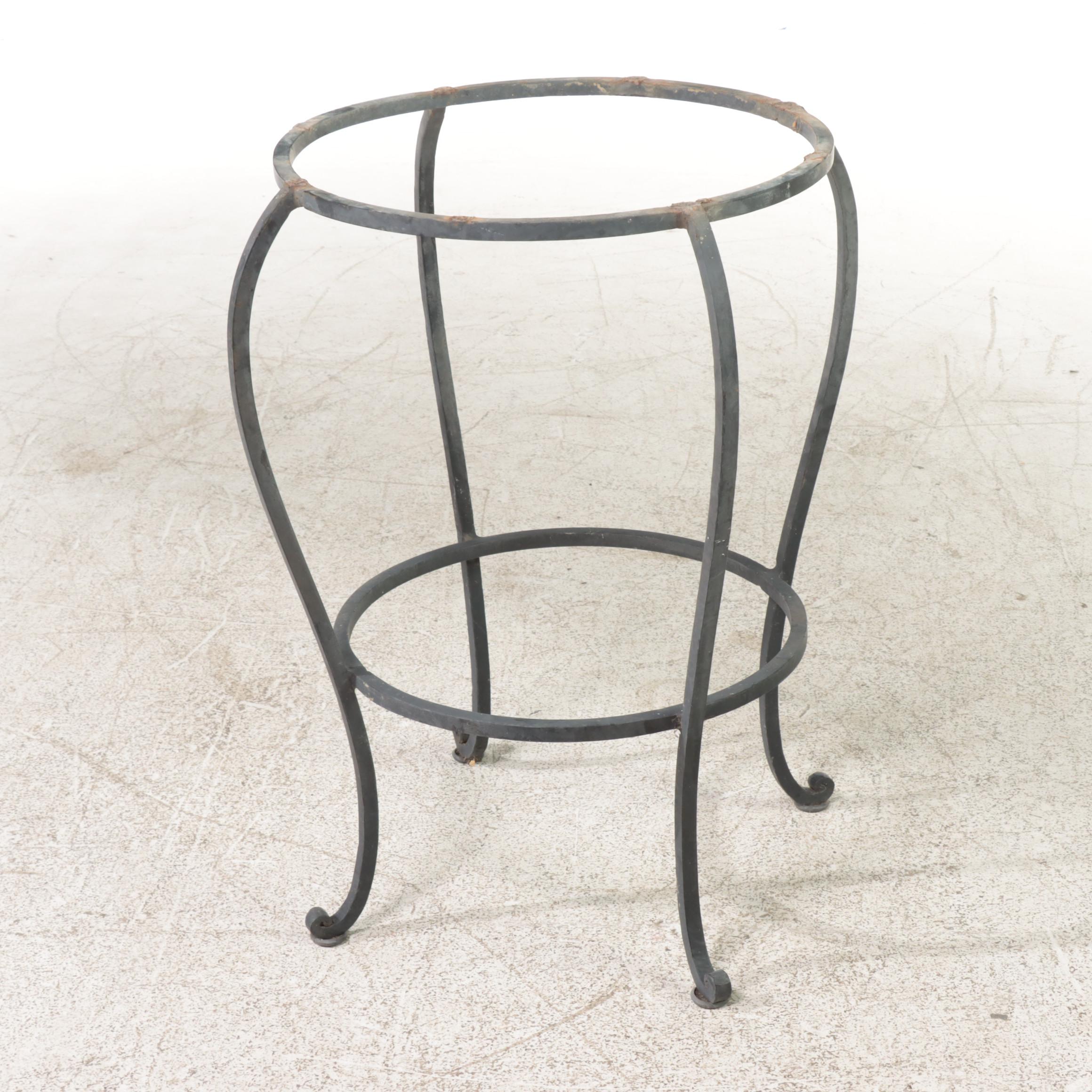Iron and Slate Top Patio Side Table EBTH