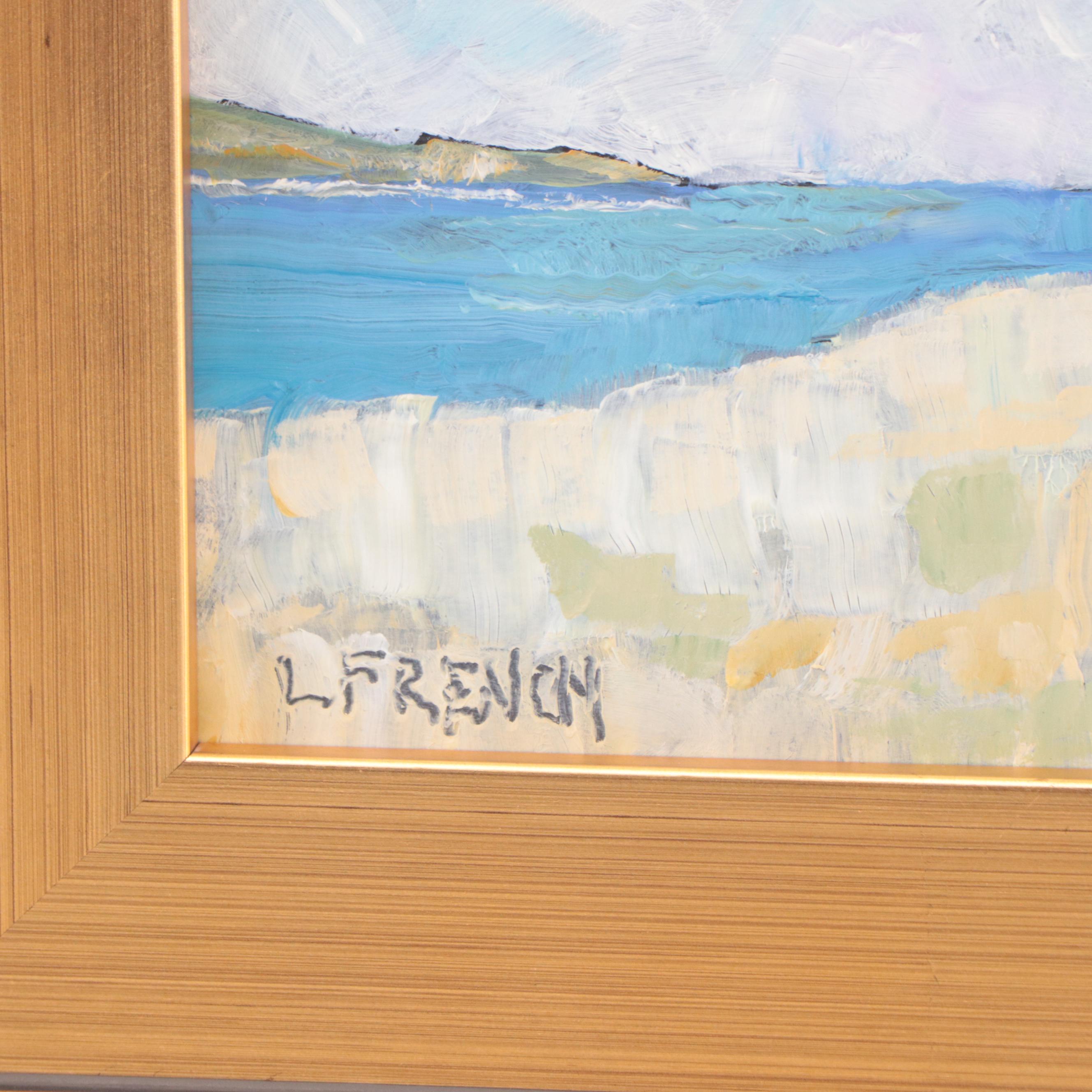 Lynne French Oil Painting of a Coastal Landscape, 21st Century EBTH