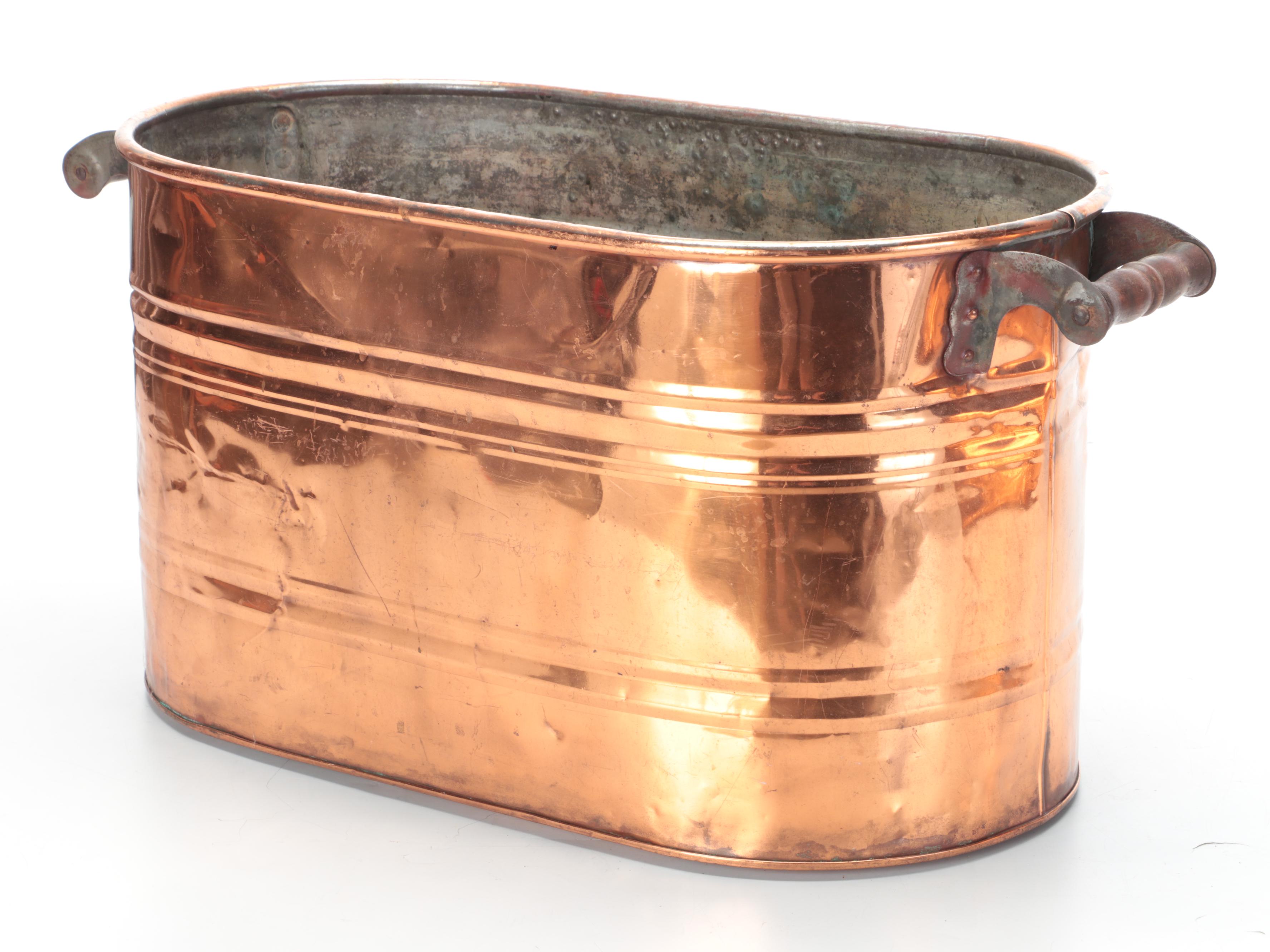 Copper Clad Firewood Buckets, 20th Century EBTH