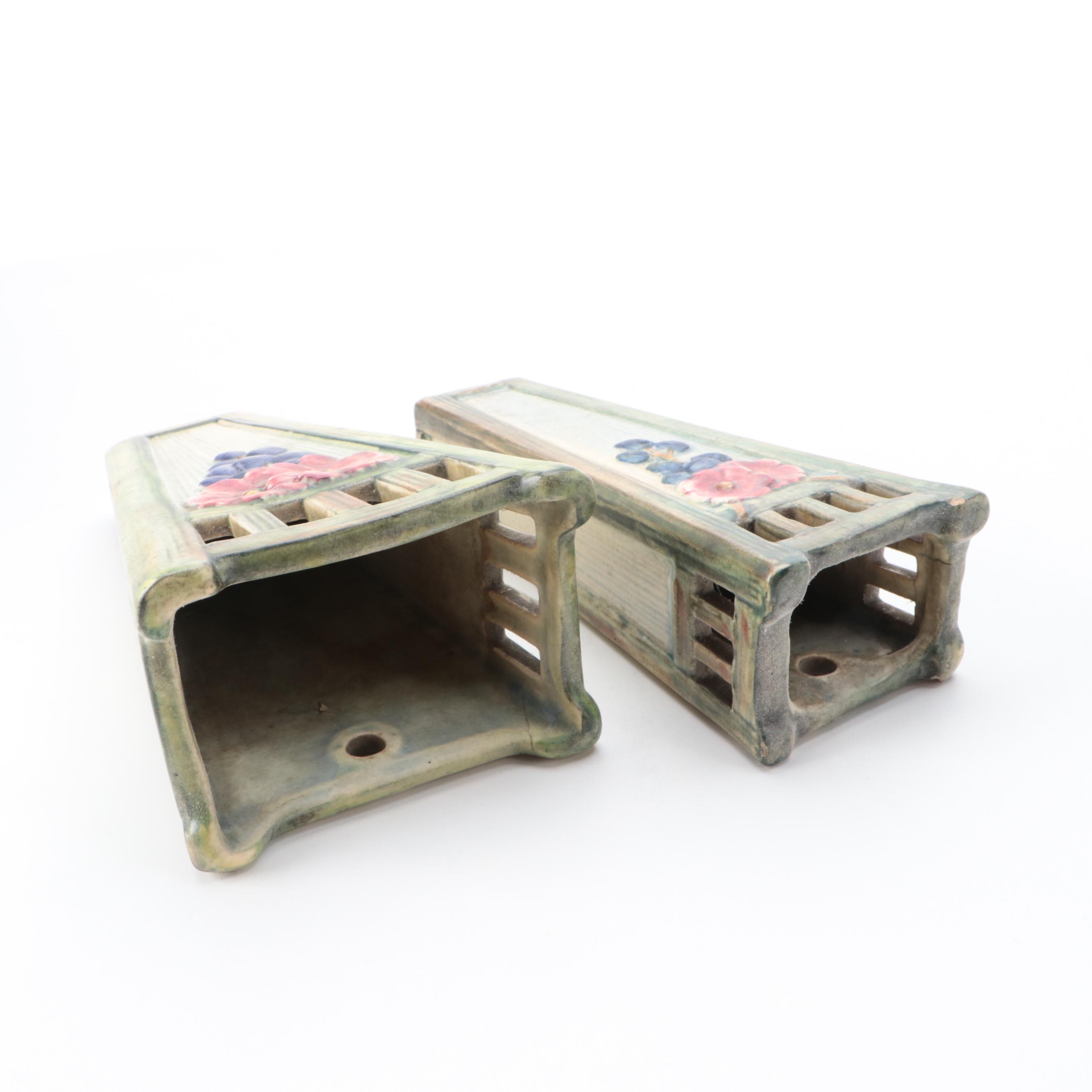 Weller pottery klyro ceramic wall pockets early 20th century ebth