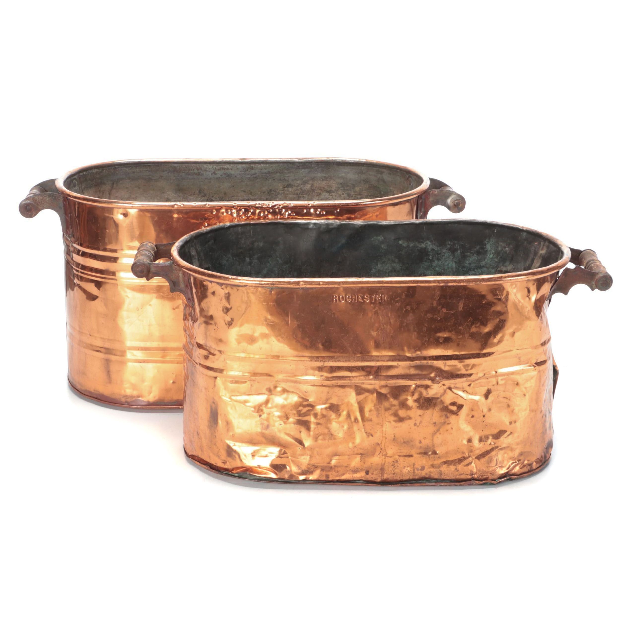 Copper Clad Firewood Buckets, 20th Century EBTH