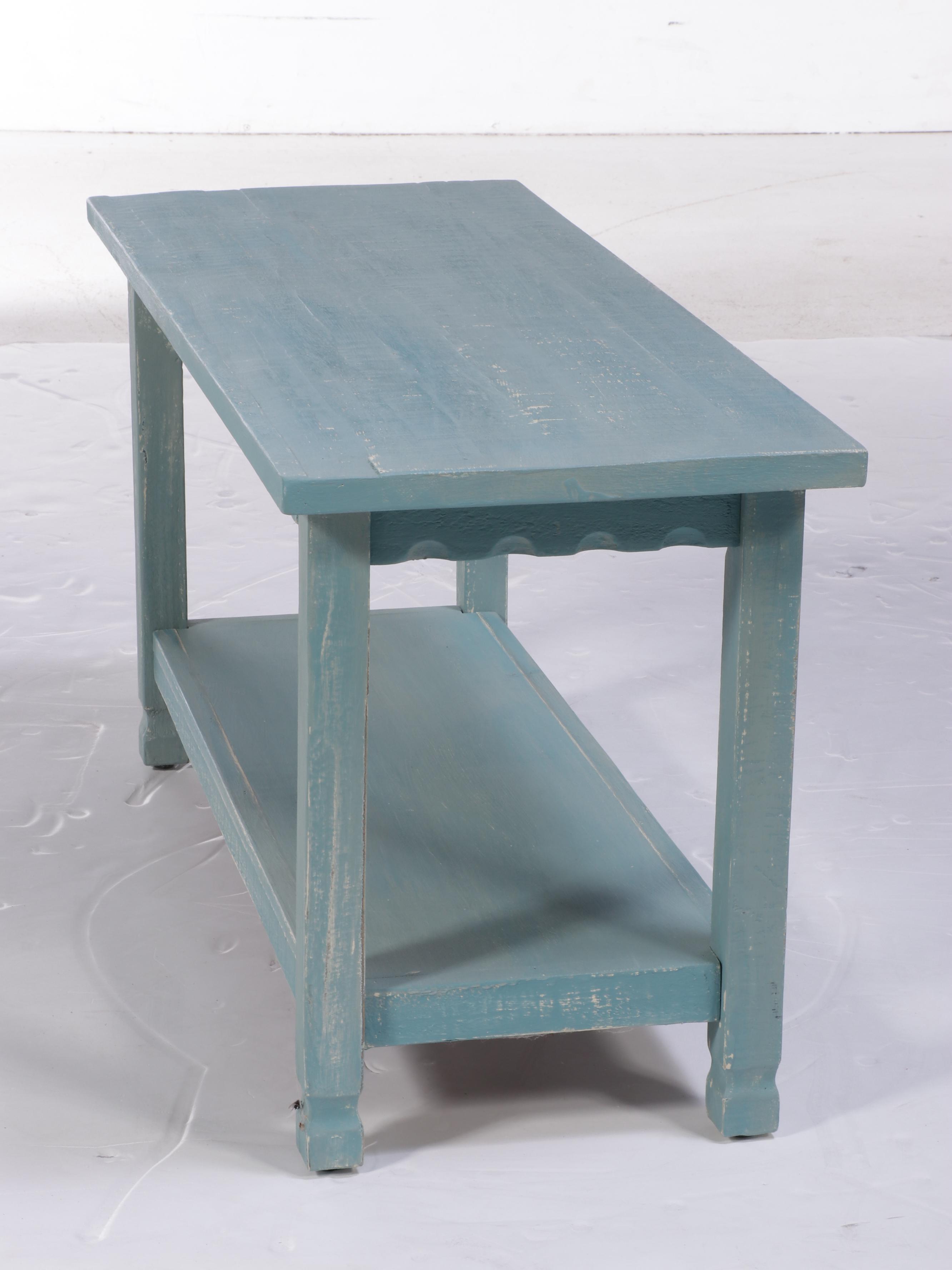 Bolton Furniture BluePainted Wooden Bench EBTH