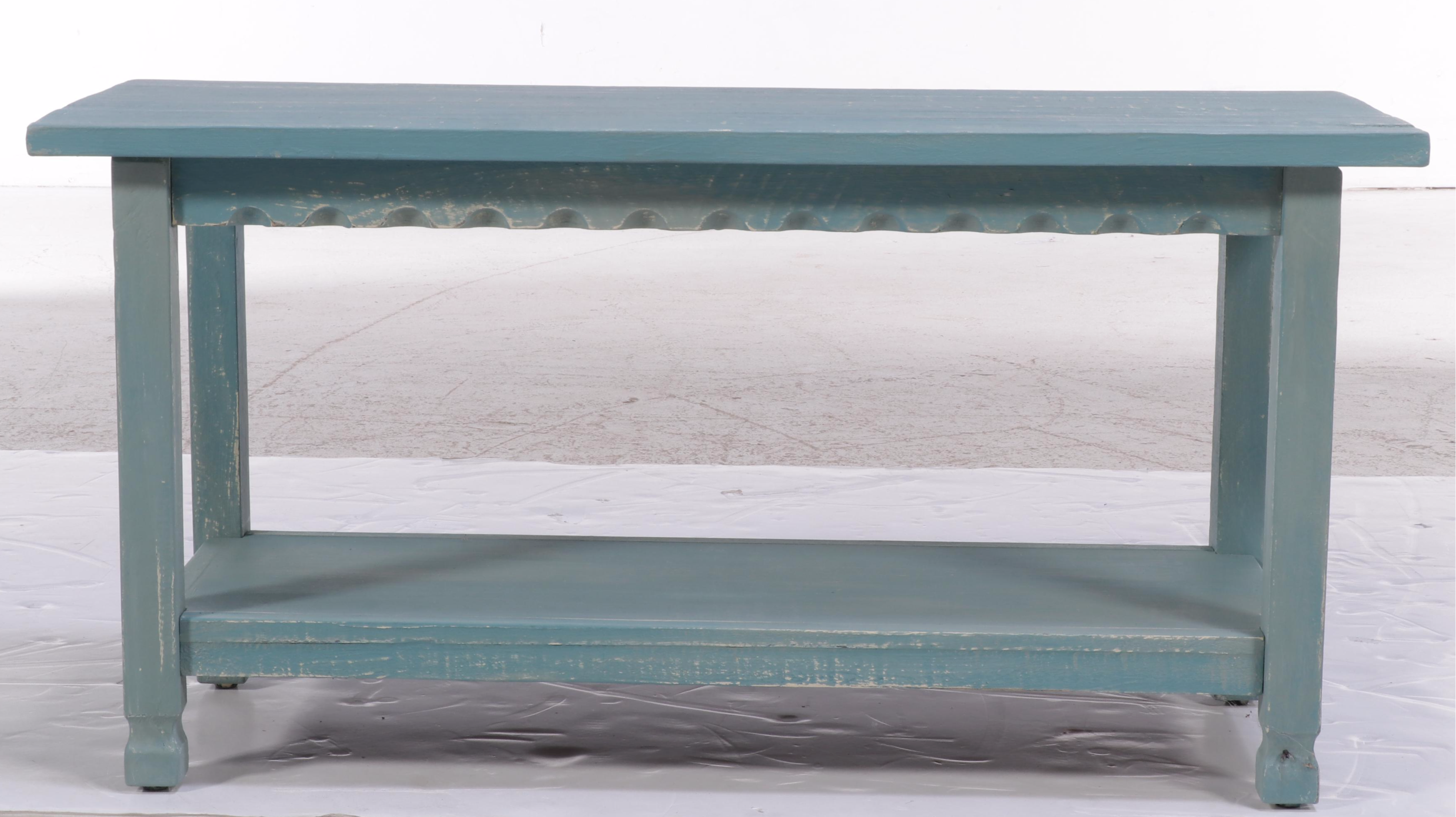 Bolton Furniture BluePainted Wooden Bench EBTH