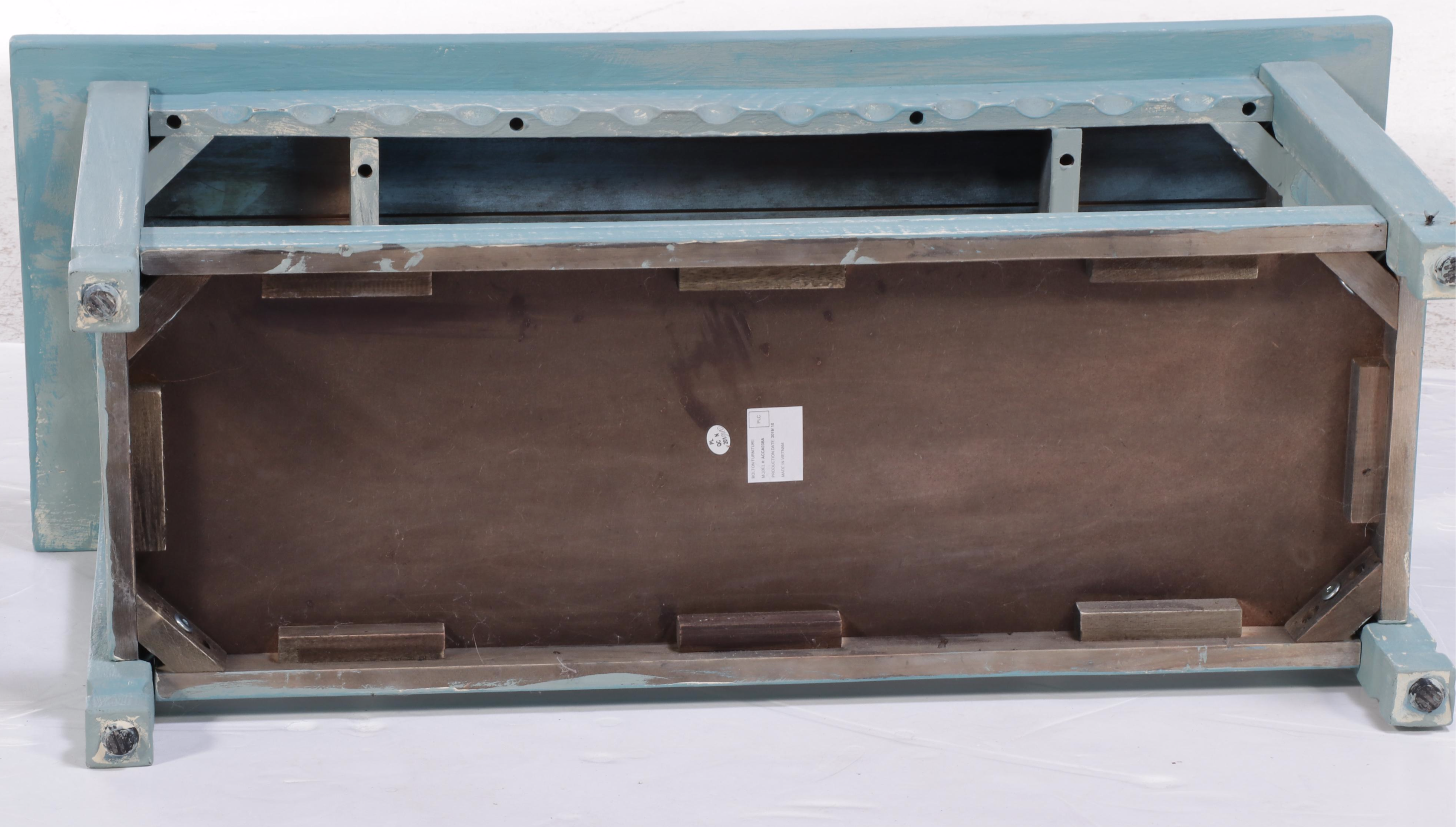 Bolton Furniture BluePainted Wooden Bench EBTH