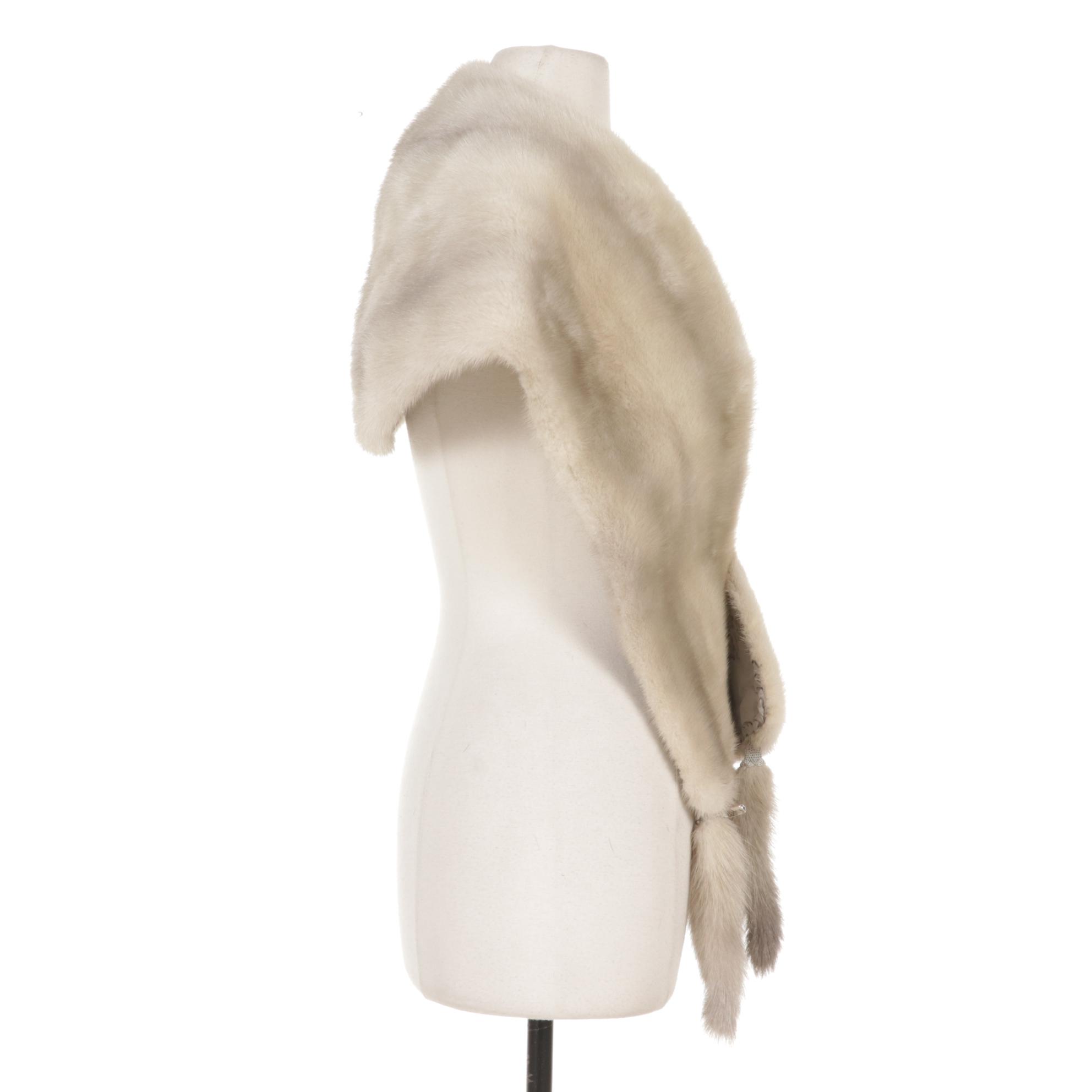 Mink Fur Stole with Tails EBTH