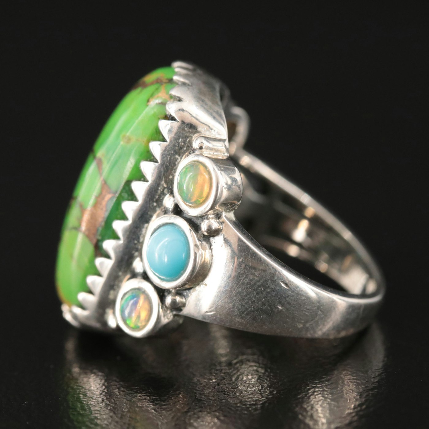 Sterling Turquoise and Opal Ring | EBTH