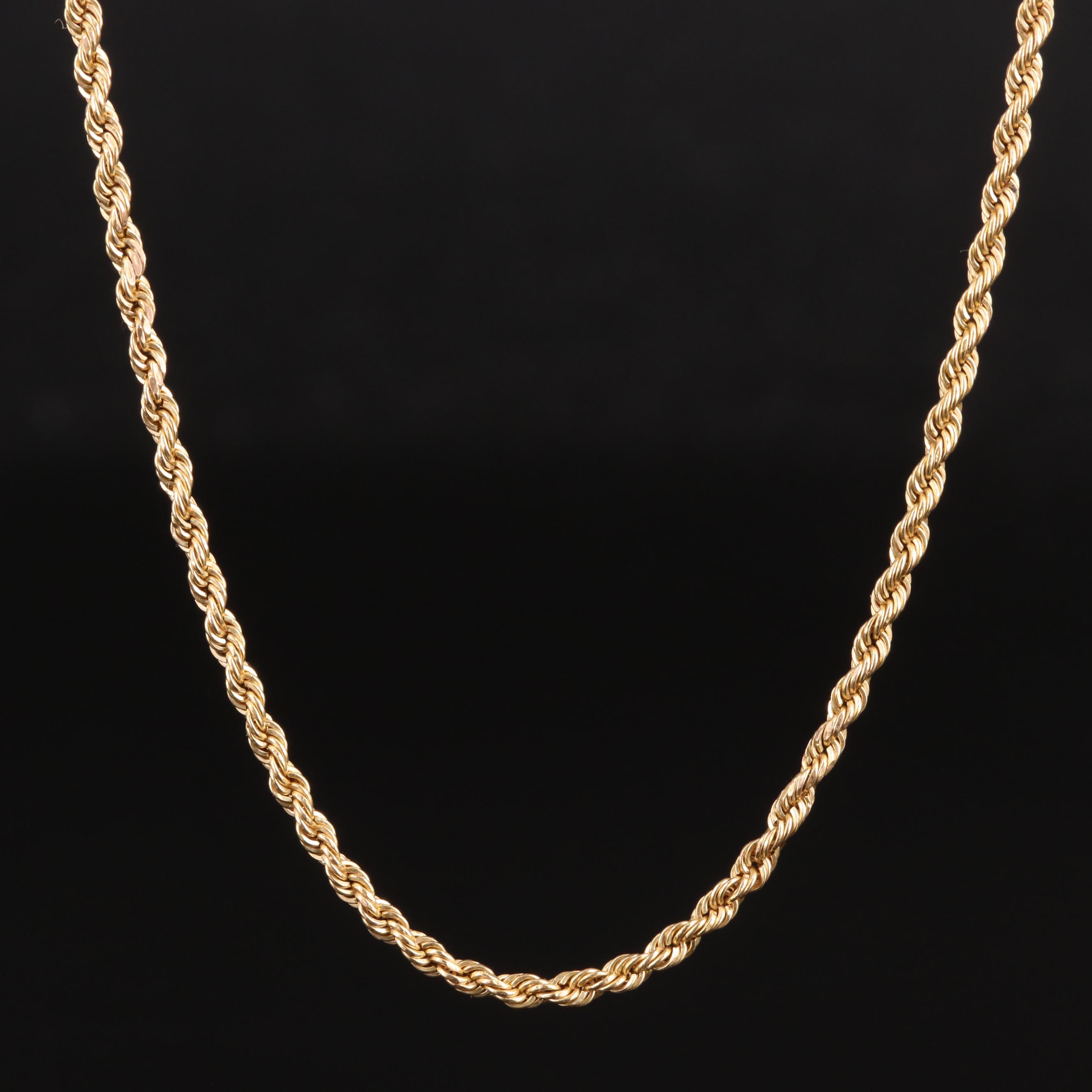 10K Braided Rope Chain Necklace | EBTH