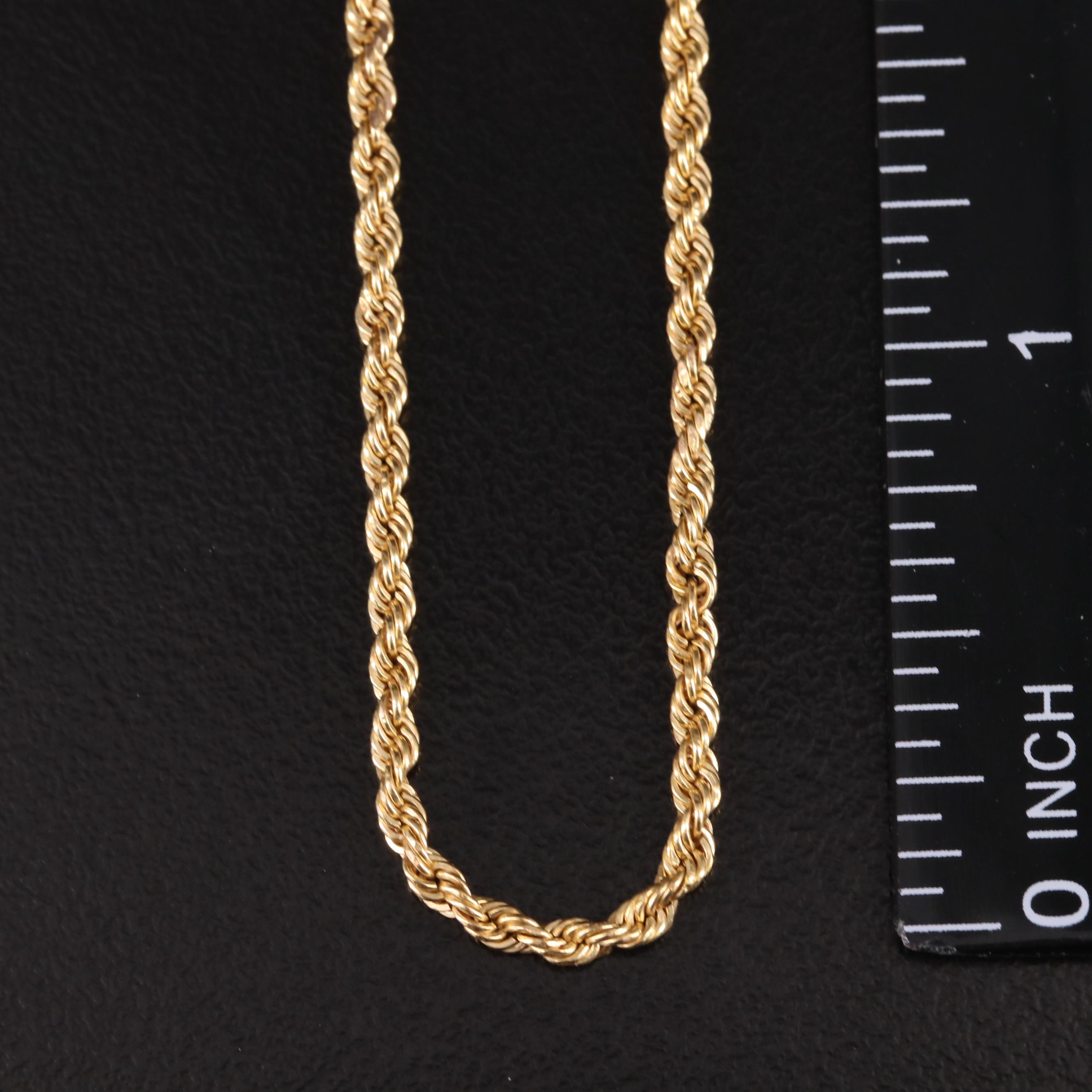 10K Braided Rope Chain Necklace | EBTH
