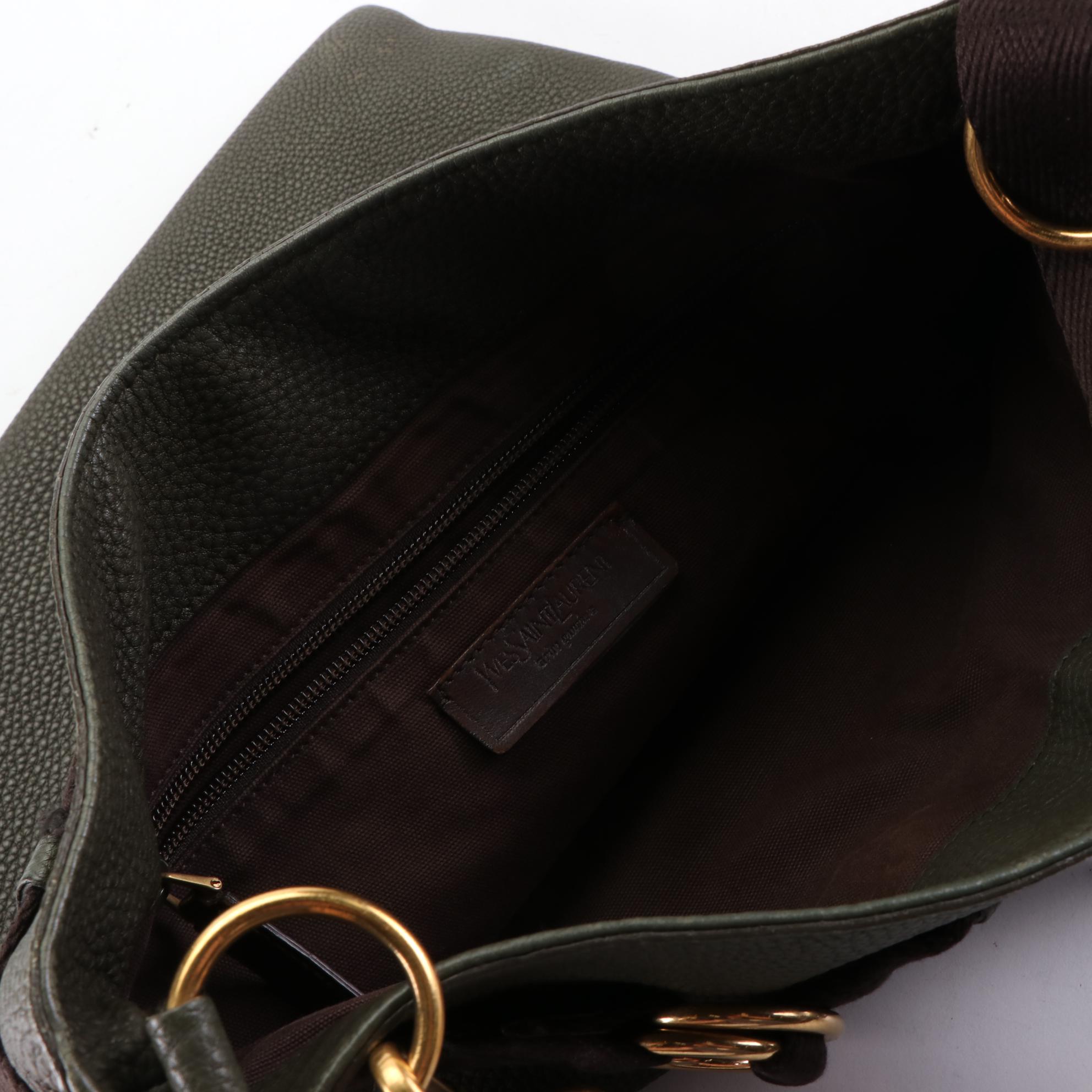 Yves Saint Laurent Crossbody Bag in Grain Leather with Buckle and Web ...