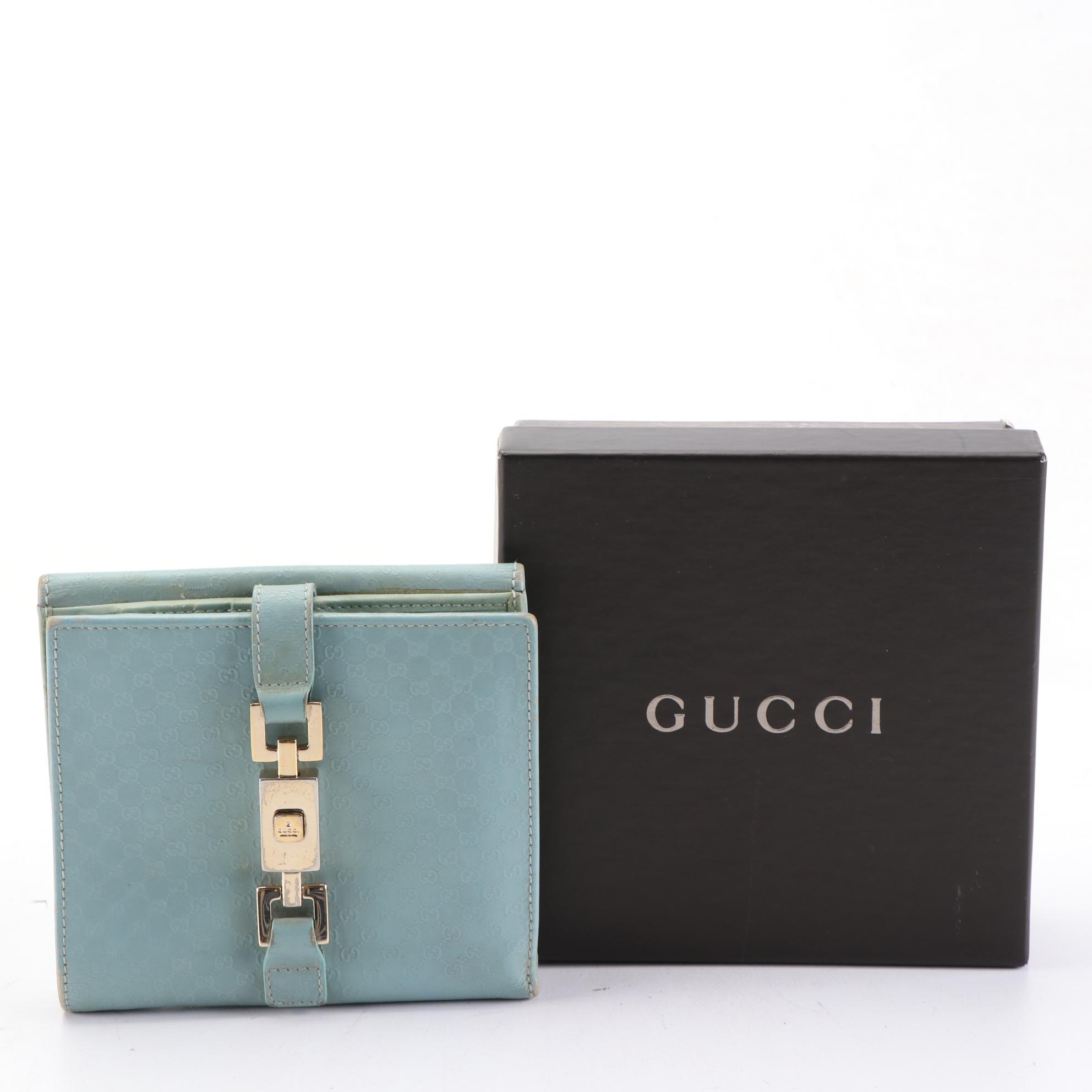 Gucci Piston Lock Compact Wallet in Microguccissima Leather with Box EBTH