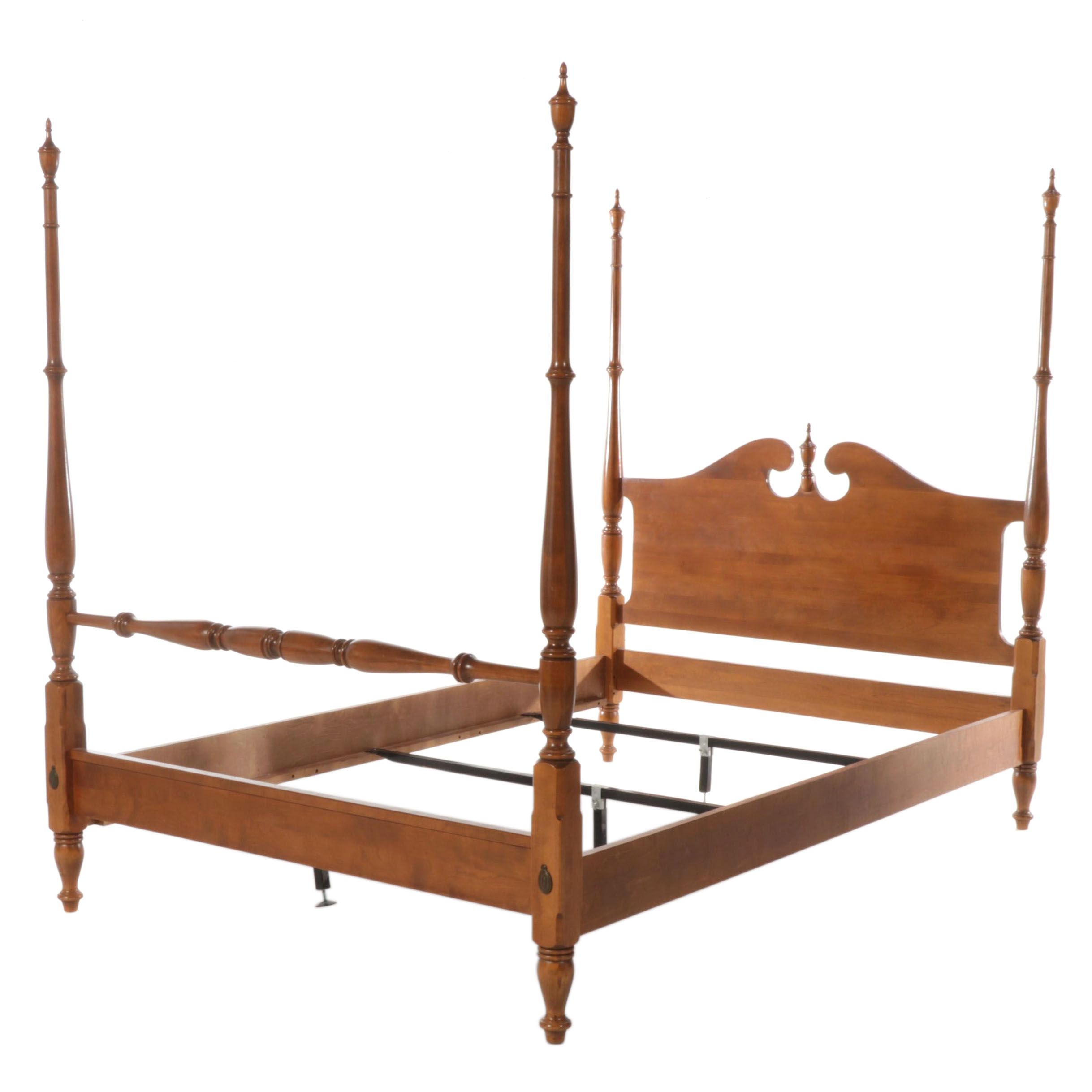 Ethan Allen Federal Style Maple Full Size Four Poster Bed Frame EBTH