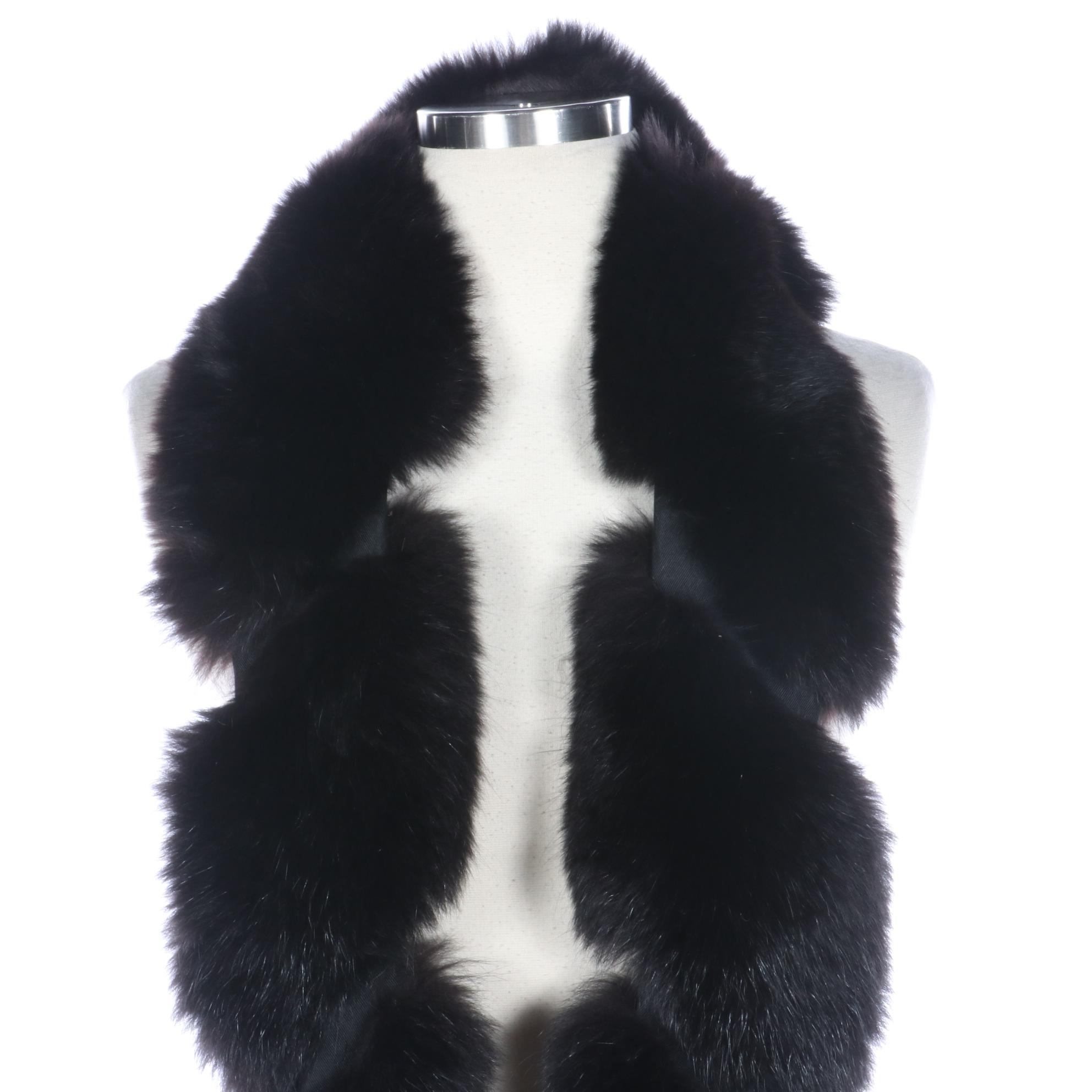 Dyed Fox Fur Boa Wrap with Tails EBTH