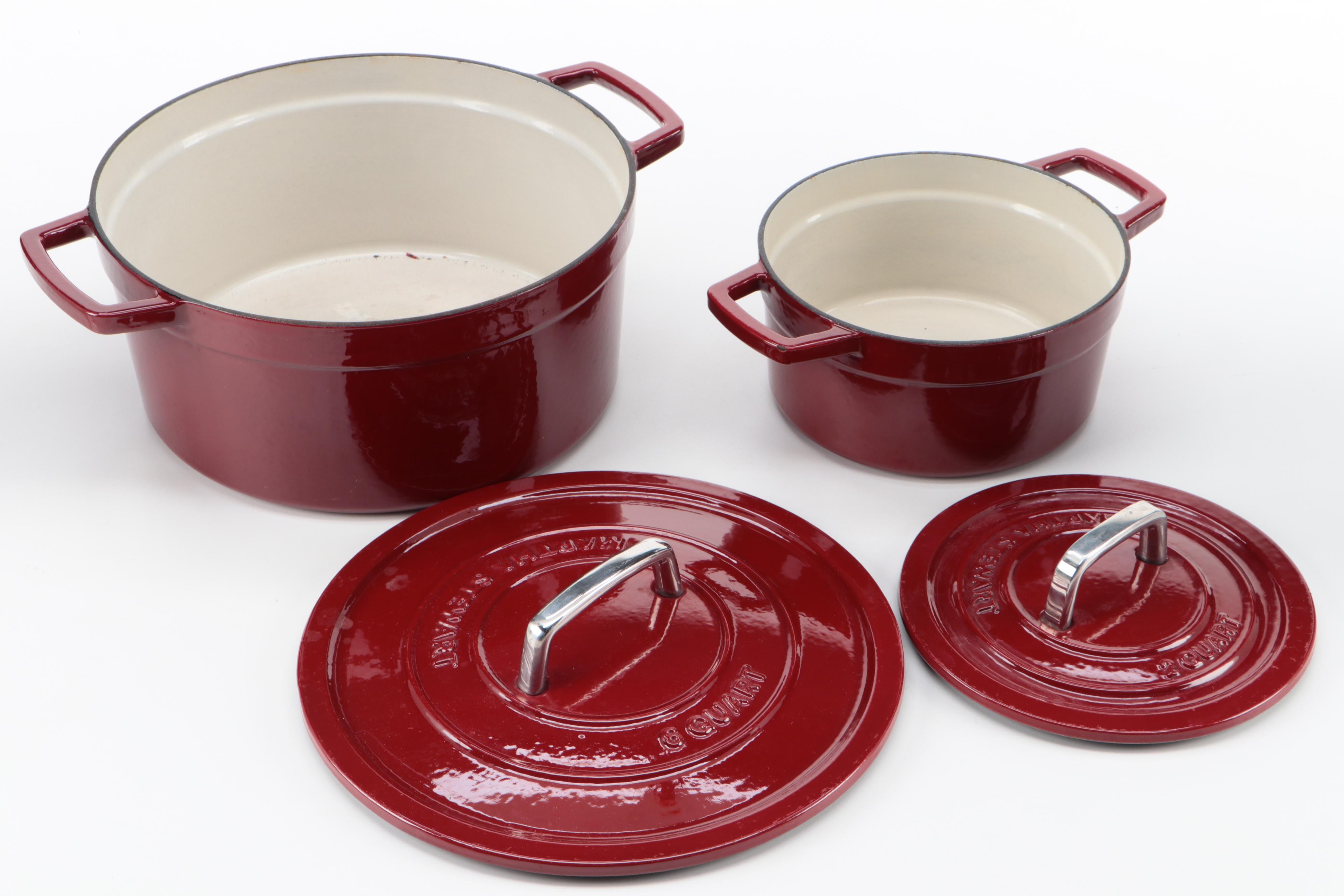 Martha Stewart Enameled Cast Iron Dutch Ovens with Lids EBTH