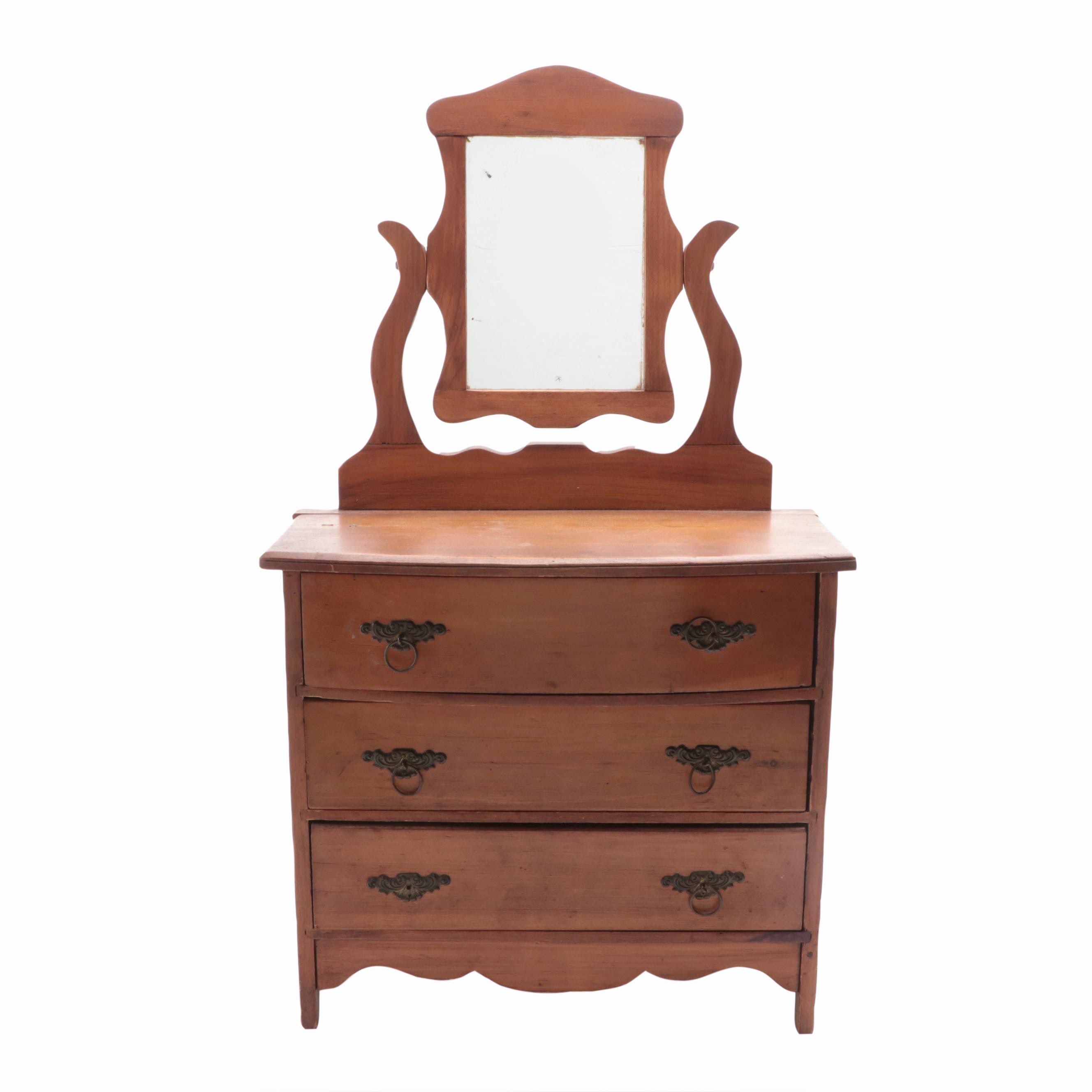 Child's Pine Toy Dresser with Mirror, 1/2 Scale EBTH