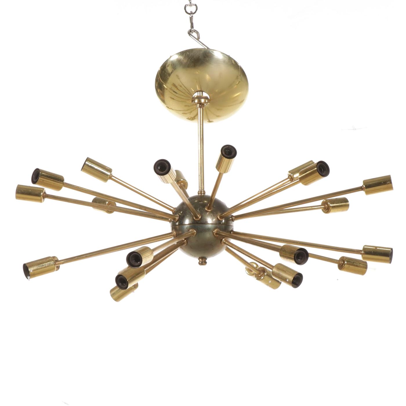 MCM Brass Starburst Sputnik Style Chandelier, Mid to Late 20th C EBTH