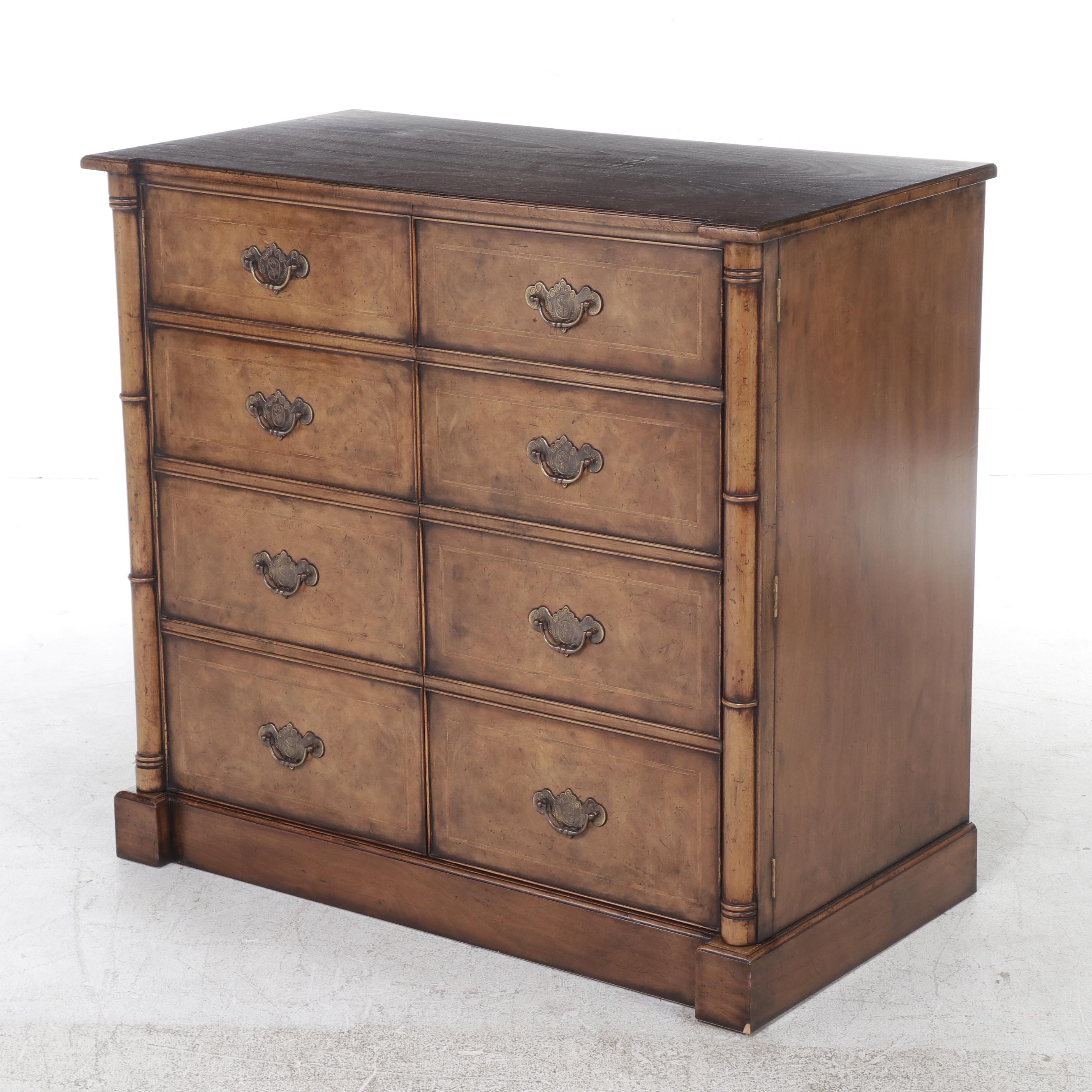 Yorkshire House II Style Walnut, Burl Walnut, and LineInlaid TV