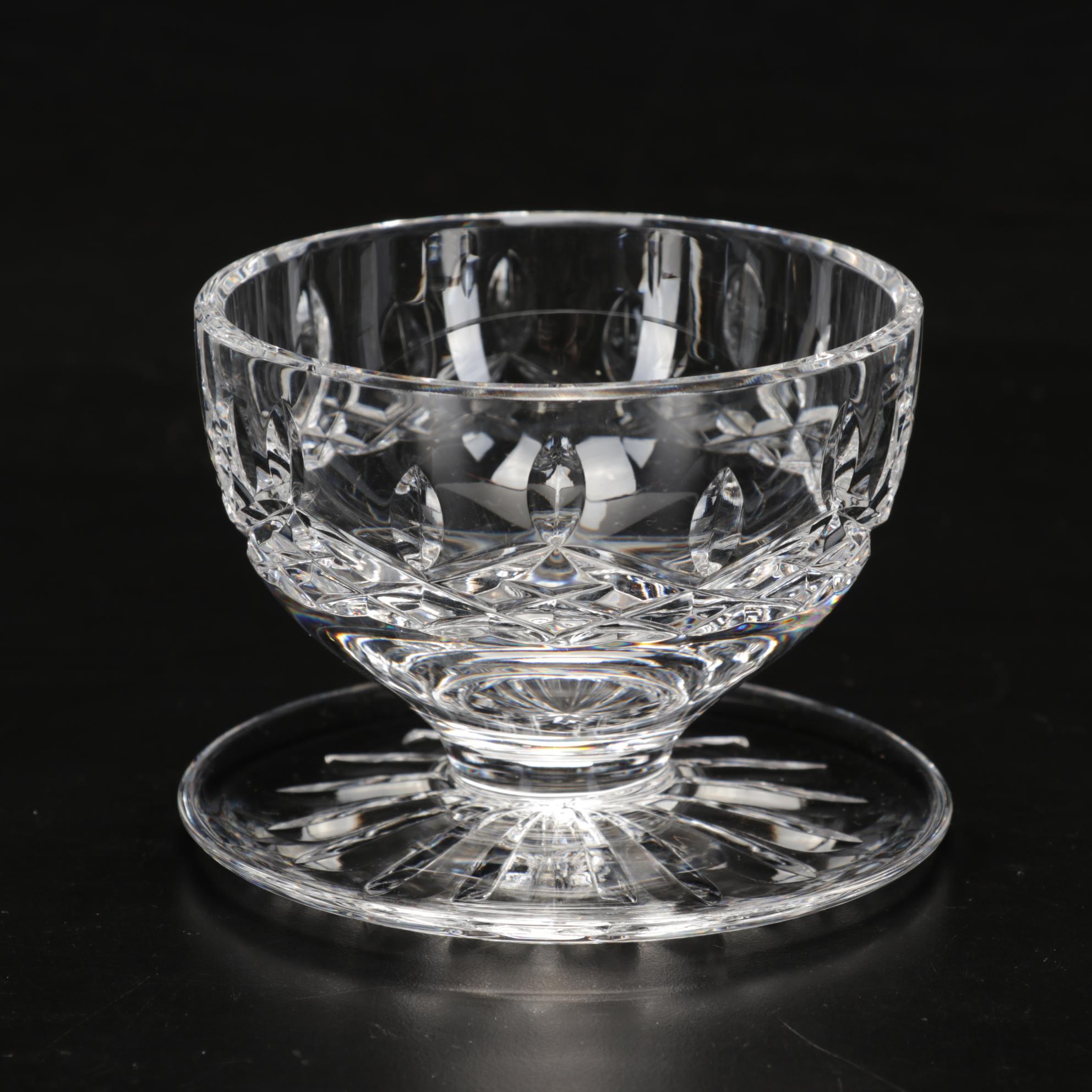 Waterford Crystal "Lismore" Footed Dessert Bowls, Mid to Late 20th