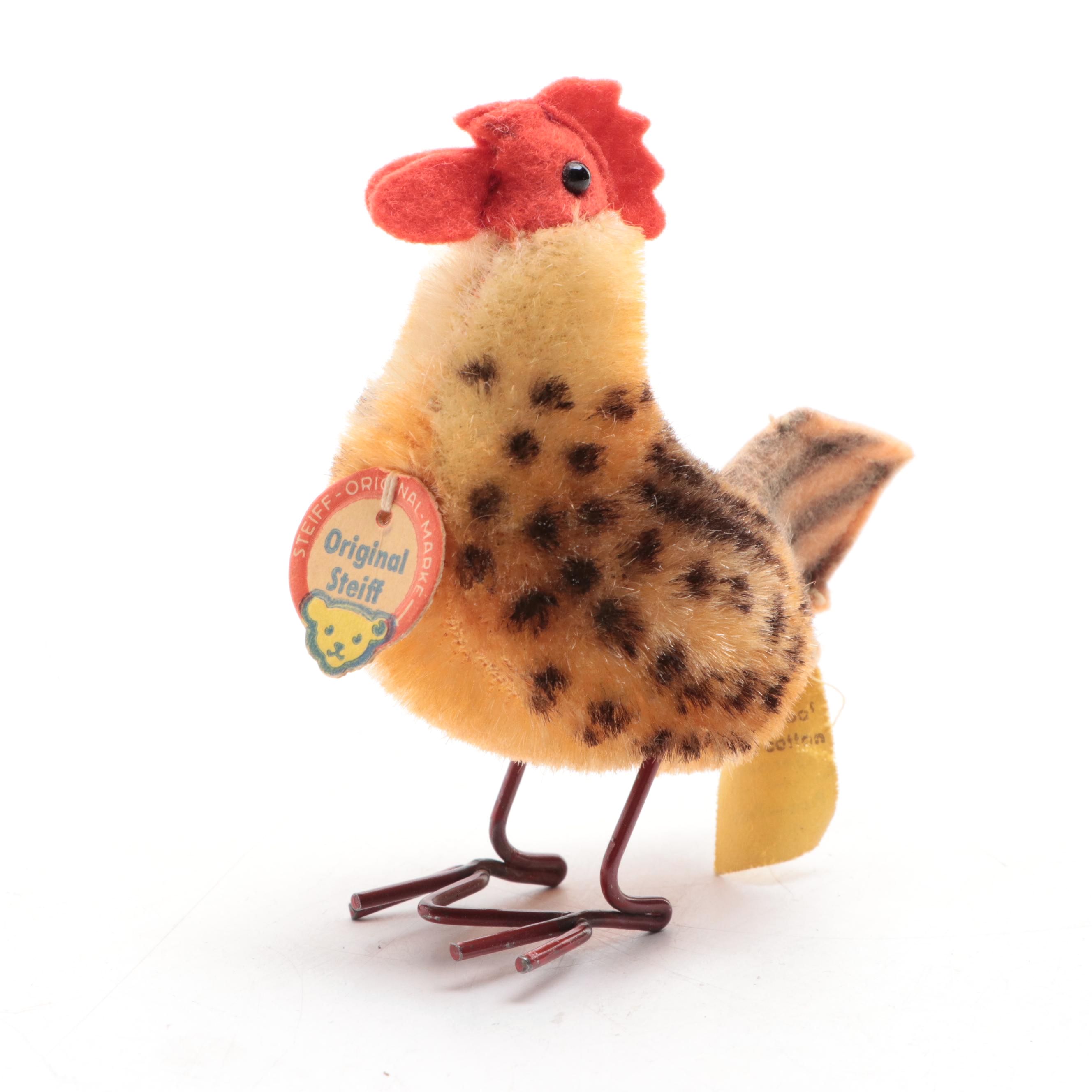 Steiff Mohair Rooster Stuffed Animal, Mid20th Century EBTH
