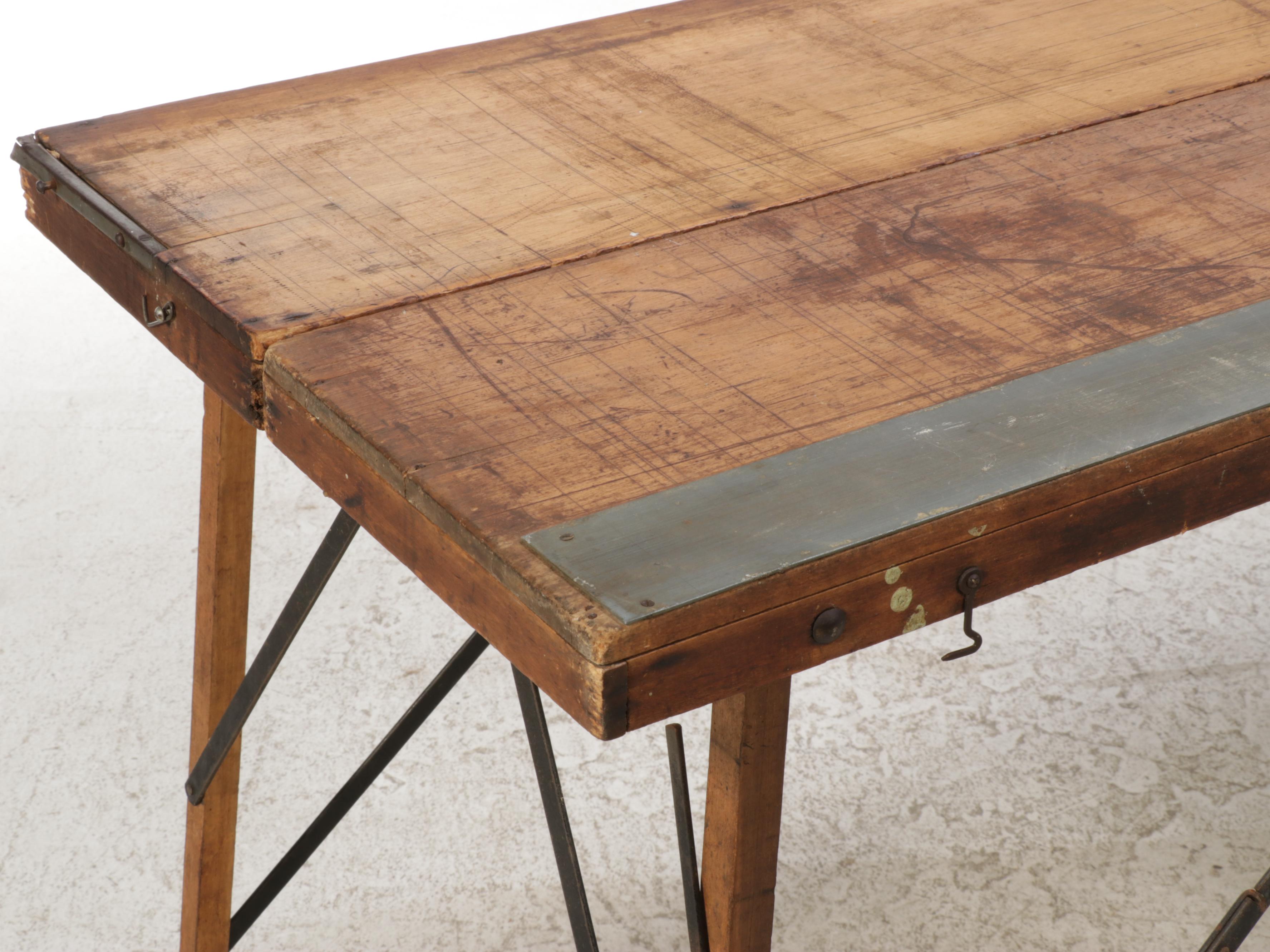 Folding Wallpaper Table, Early 20th Century EBTH