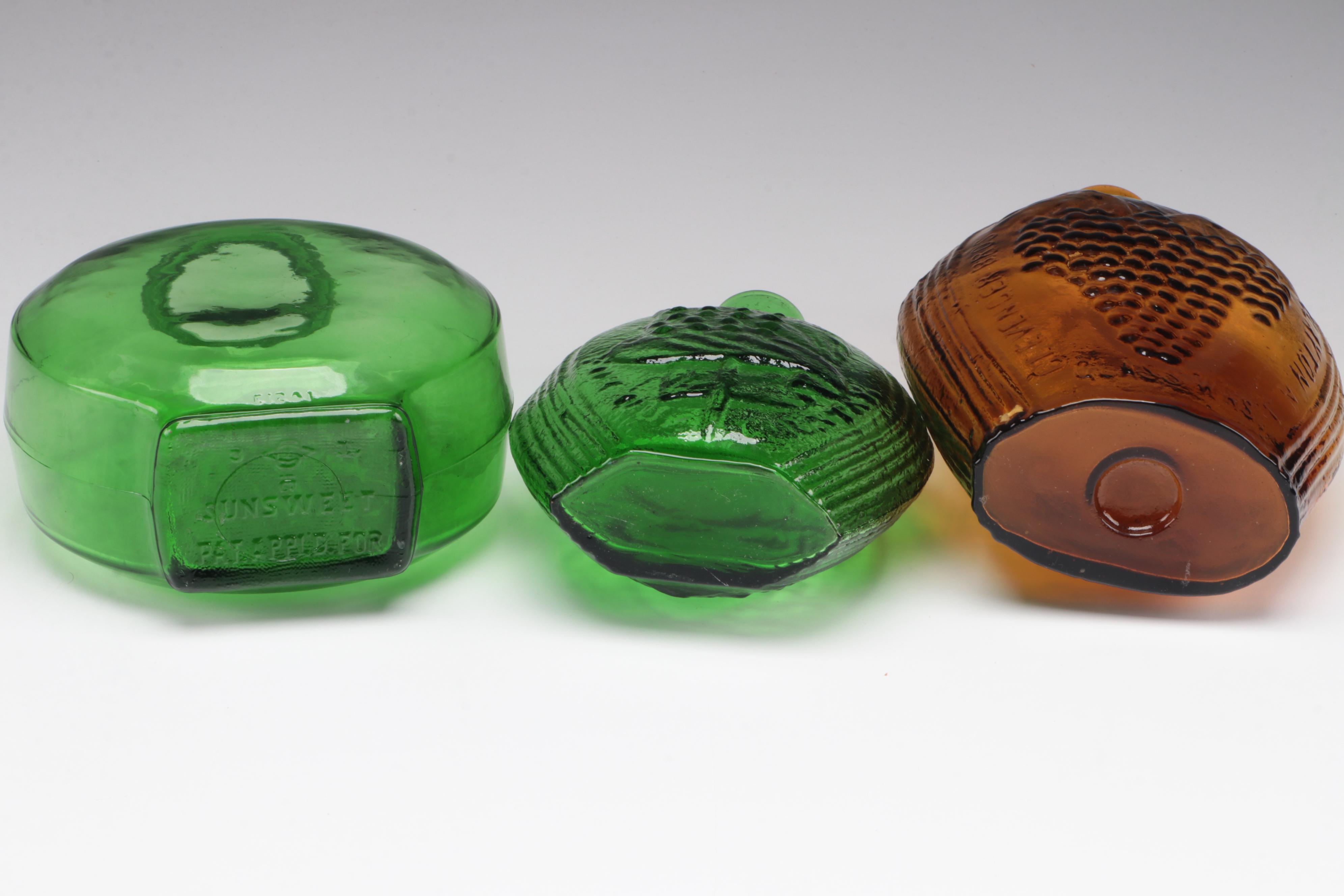 Nuline Amber Glass Old Cabin Whiskey Bottle and More Colored Glass