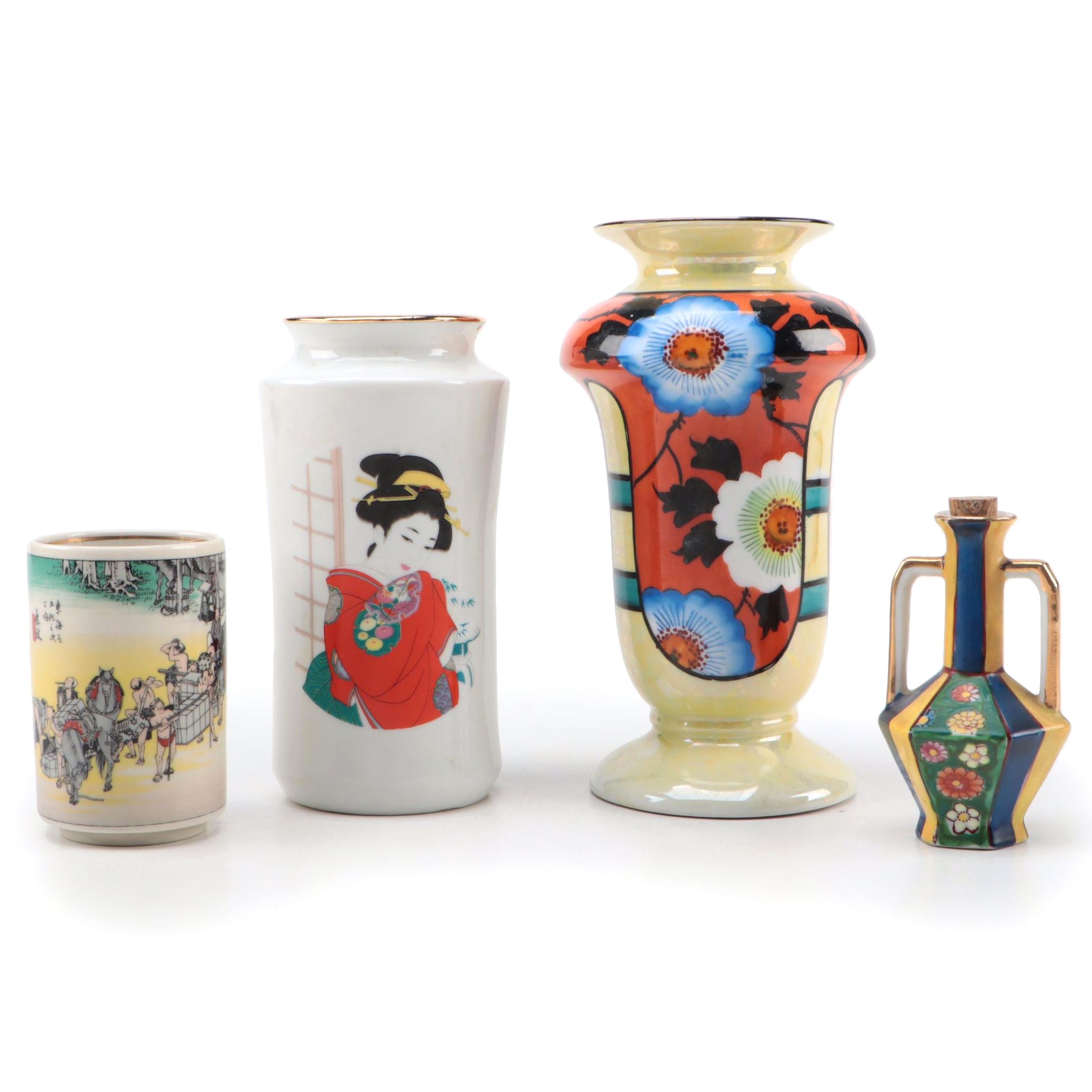 HandPainted Sakura Ware and Other Japanese and Chinese Porcelain Vases